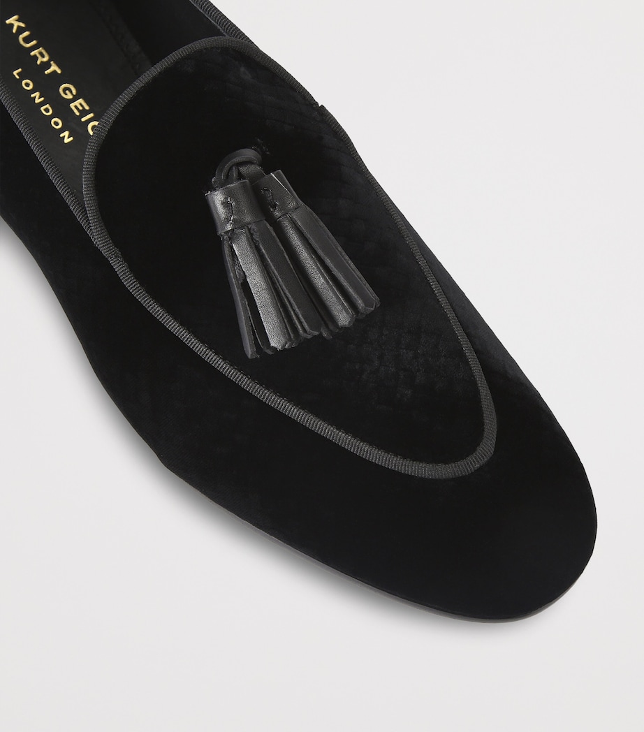 Velvet Bedford Tassel Loafers BLACK Image 3