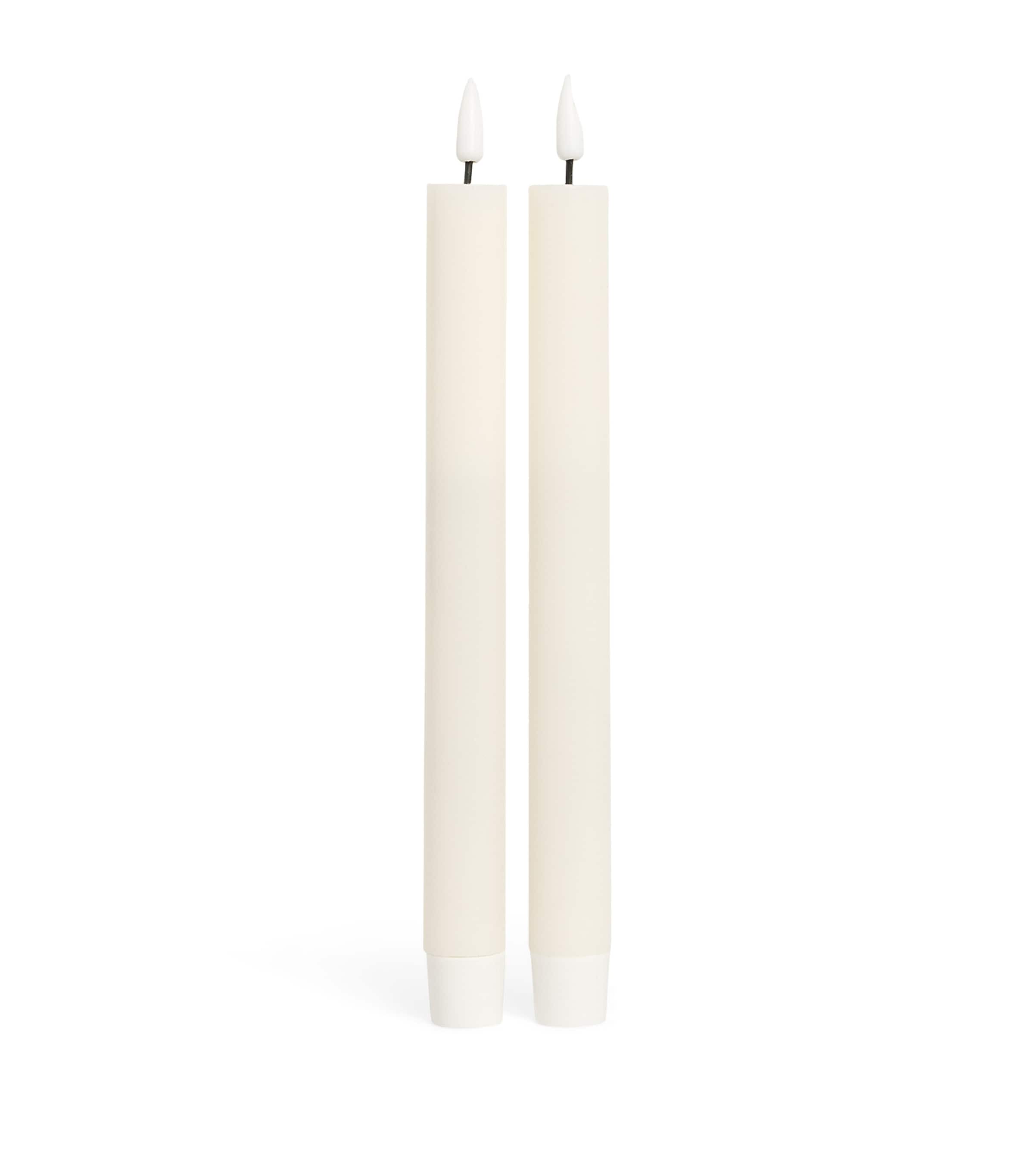 Wax LED Dinner Candles (Set of 2) CREAM Image 1