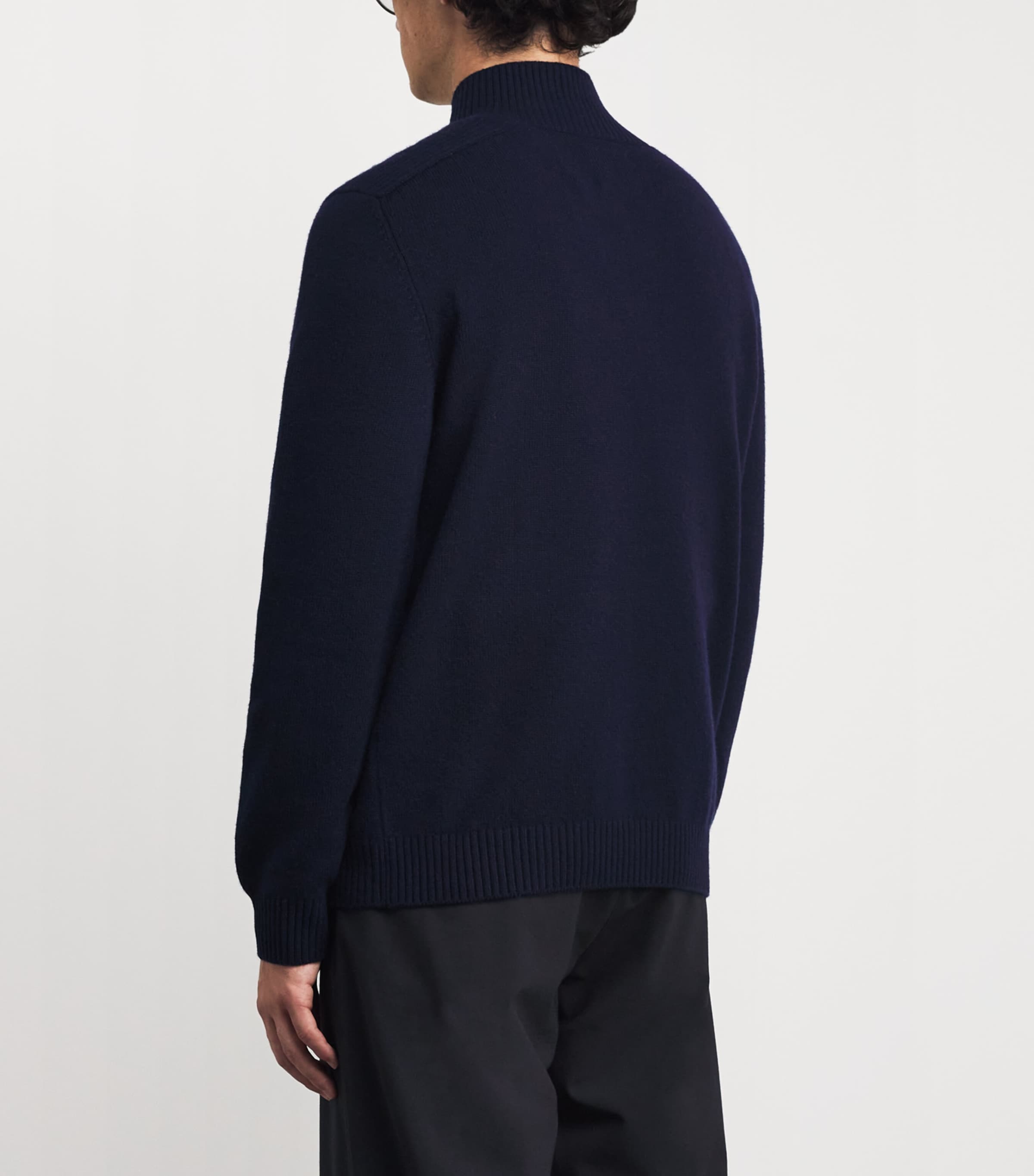 Cashmere Button-Down Sweater T&D NAVY Image 4