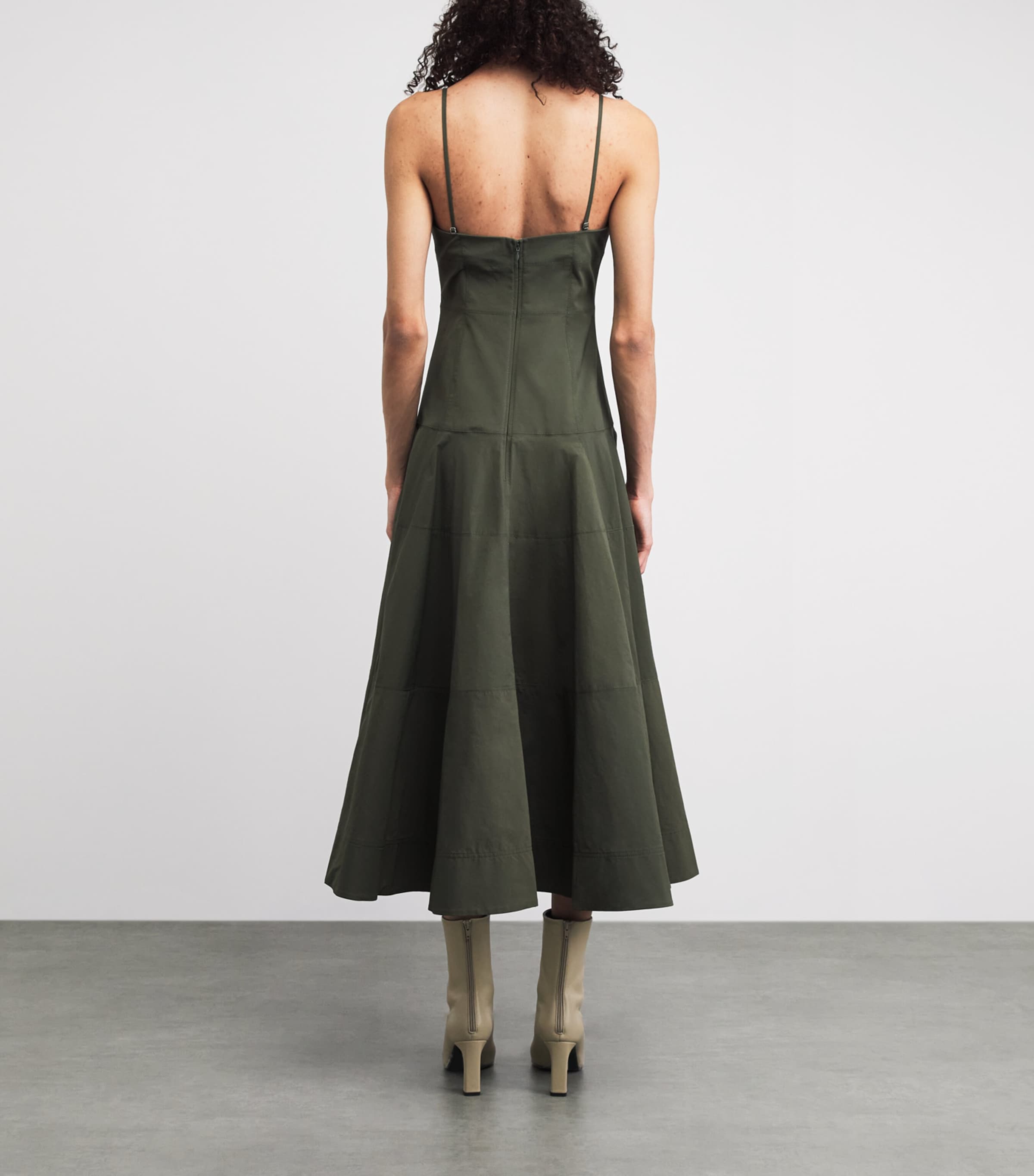 Veronica Beard Womens Paneled Ilona Midi Dress Army Image 4