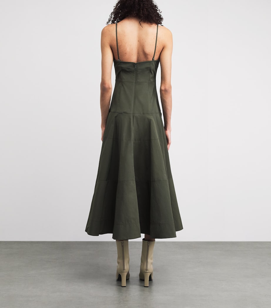 Veronica Beard Womens Paneled Ilona Midi Dress Army Image 4