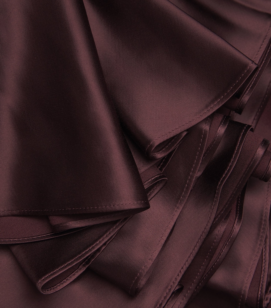 Satin Asymmetric Midi Dress 600 MERLOT Image 5