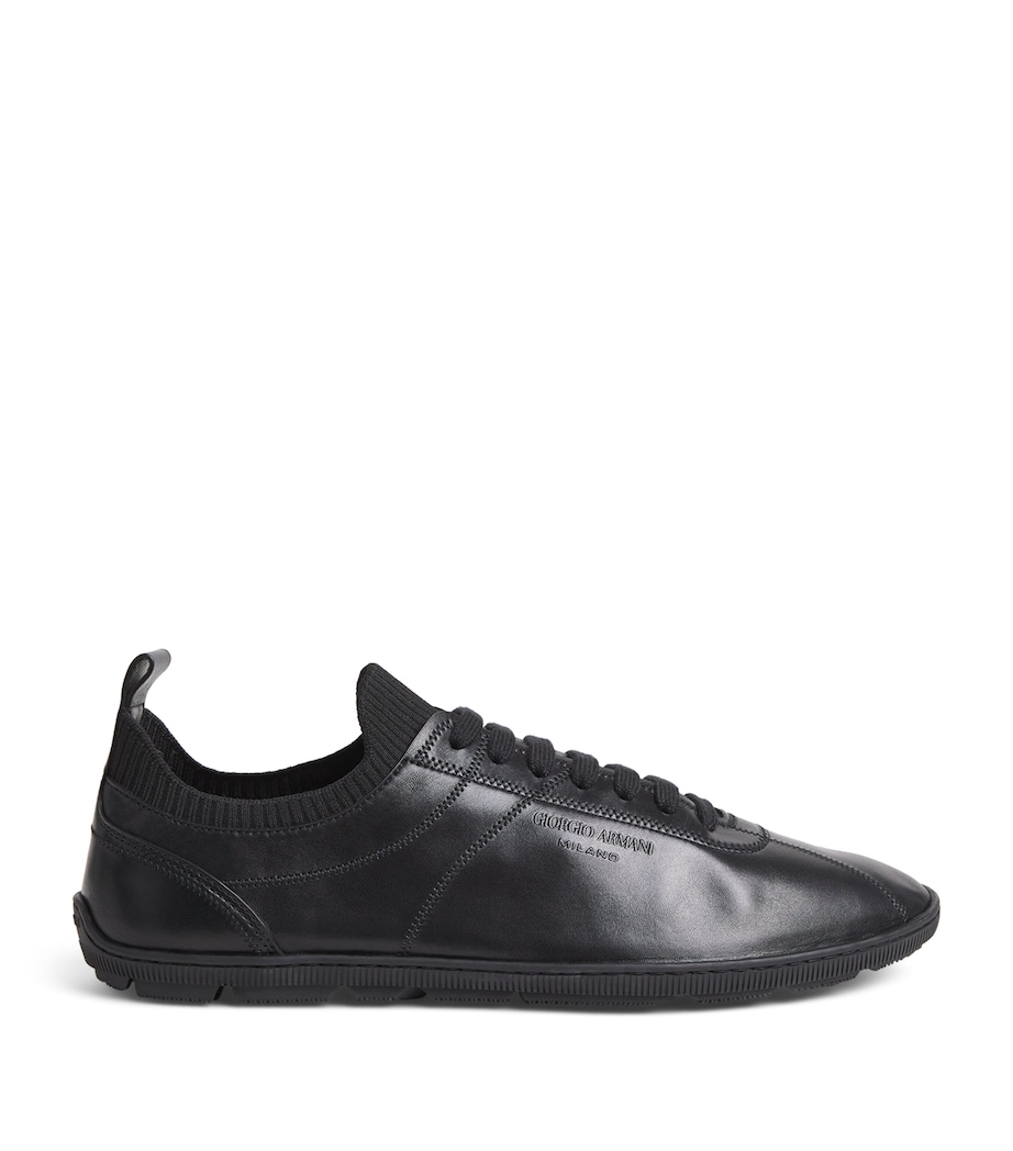 Leather Rib-Trim Sneakers MC012 Image 1