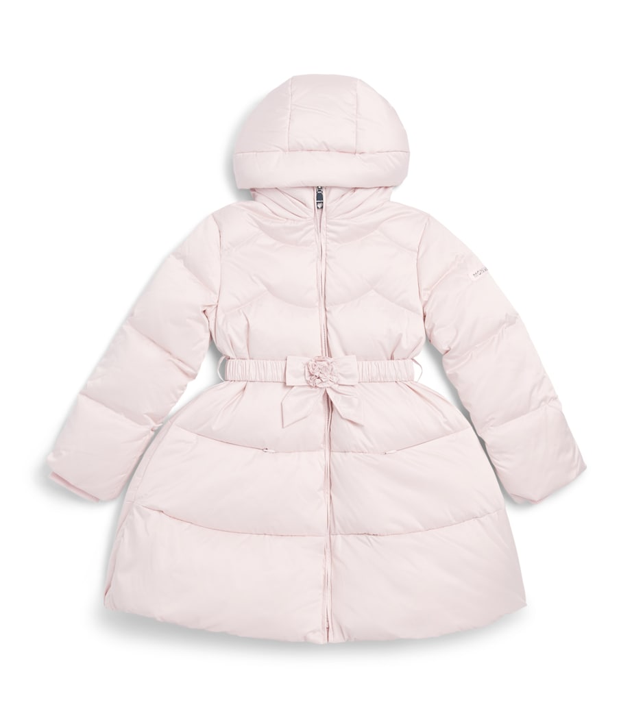 Monnalisa Floral-Bow Puffer Jacket (9 Months-6 Years) Shrinking Violet Image 1