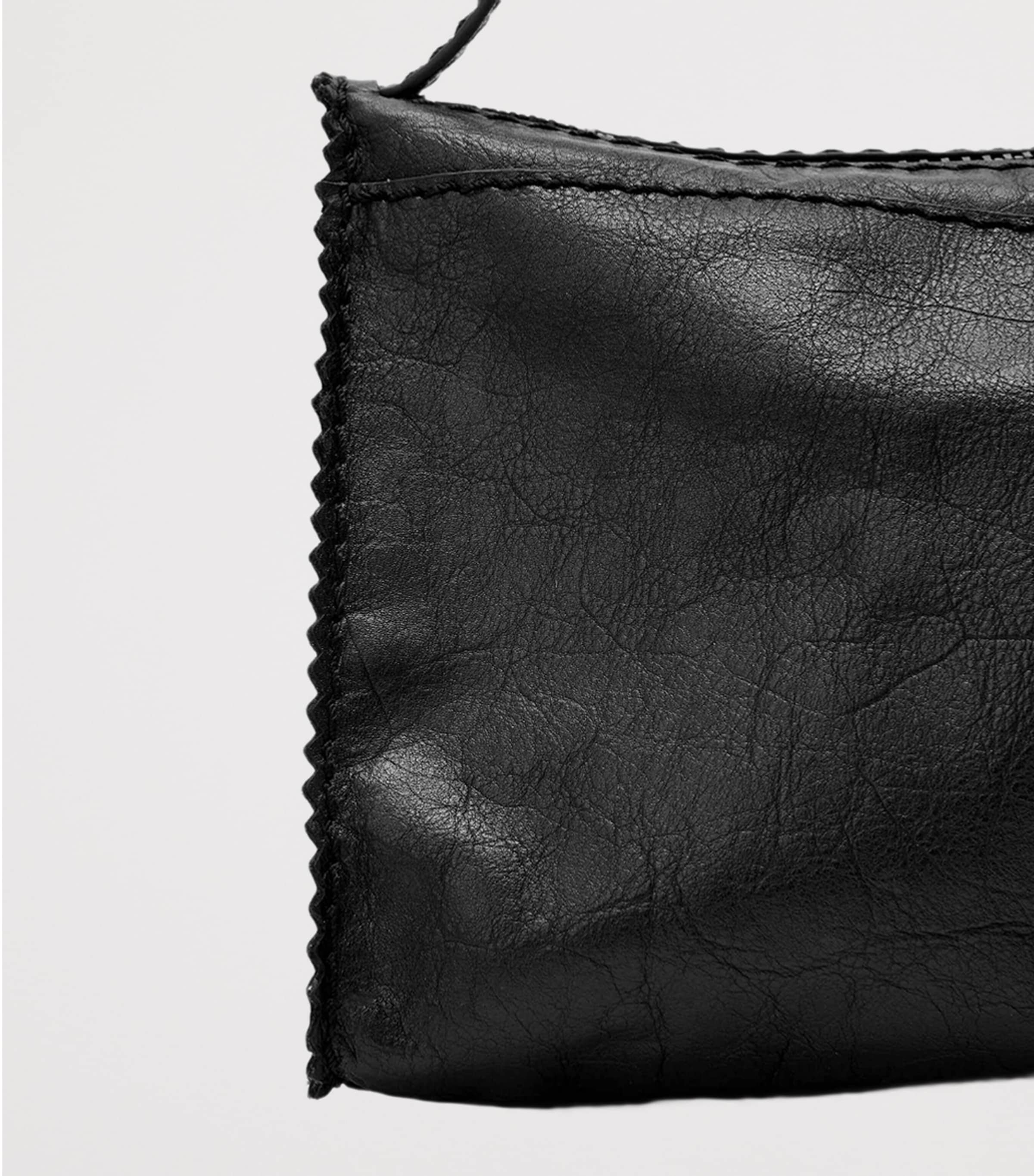 AllSaints Leather Siloh Shoulder Bag Black Image 3