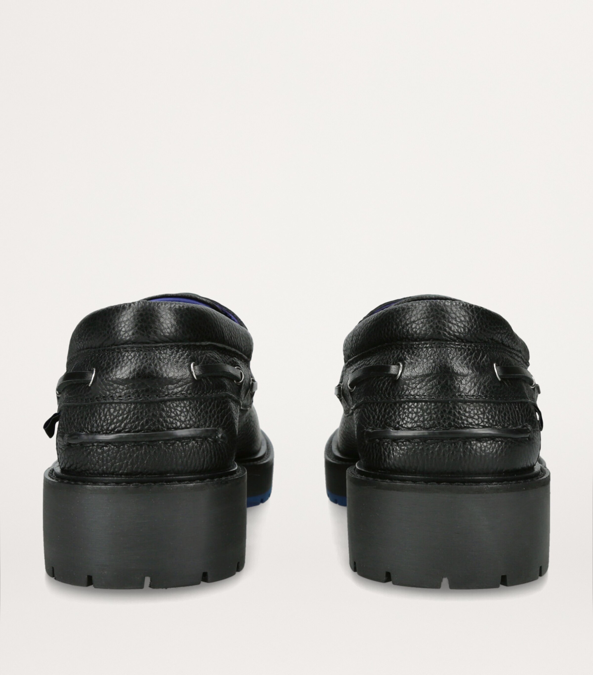 Burberry Leather Raft Boat Shoes Black Image 2