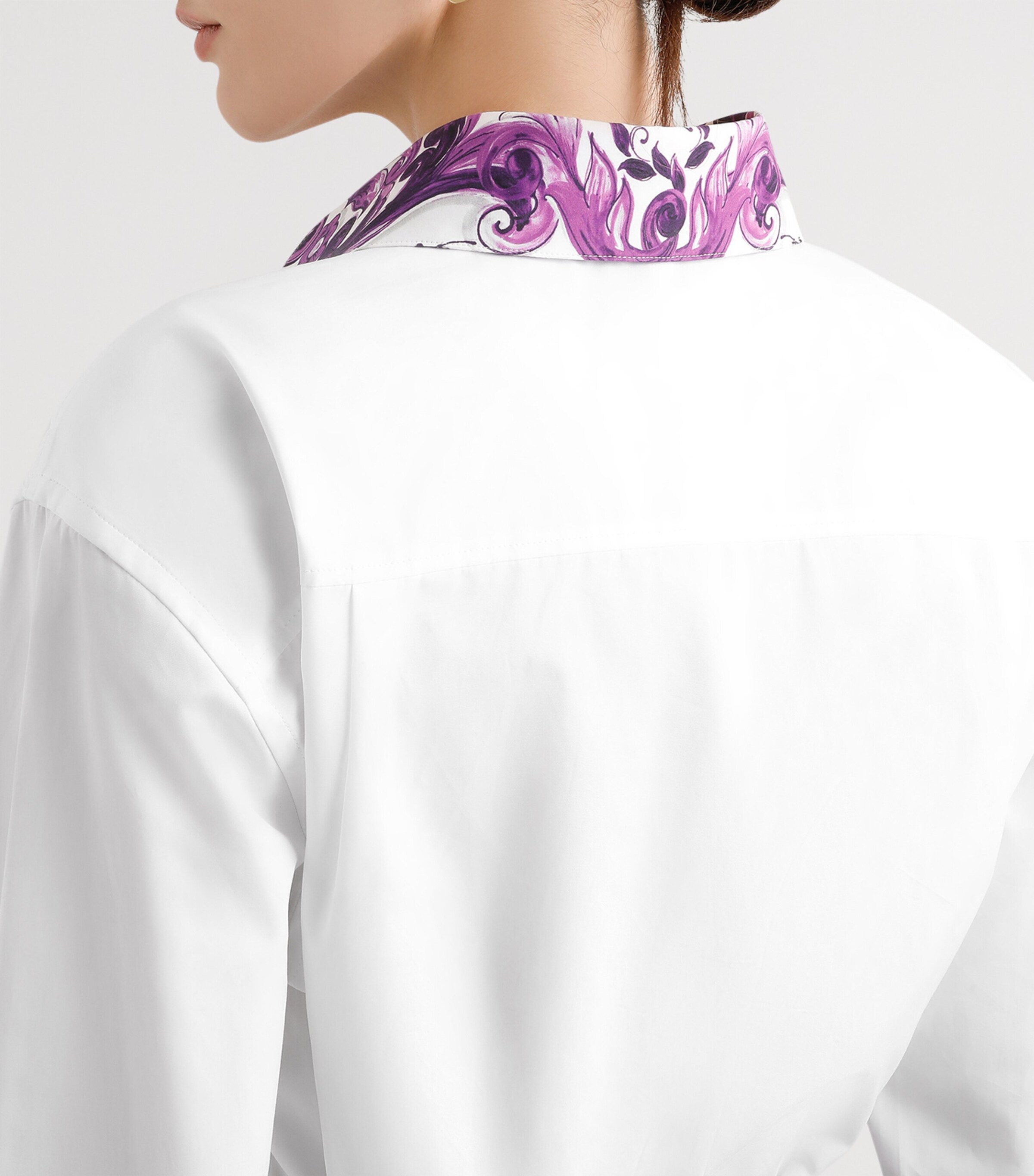 Cotton Majolica Print-Detail Shirt W0800-OPTICAL WHITE Image 4