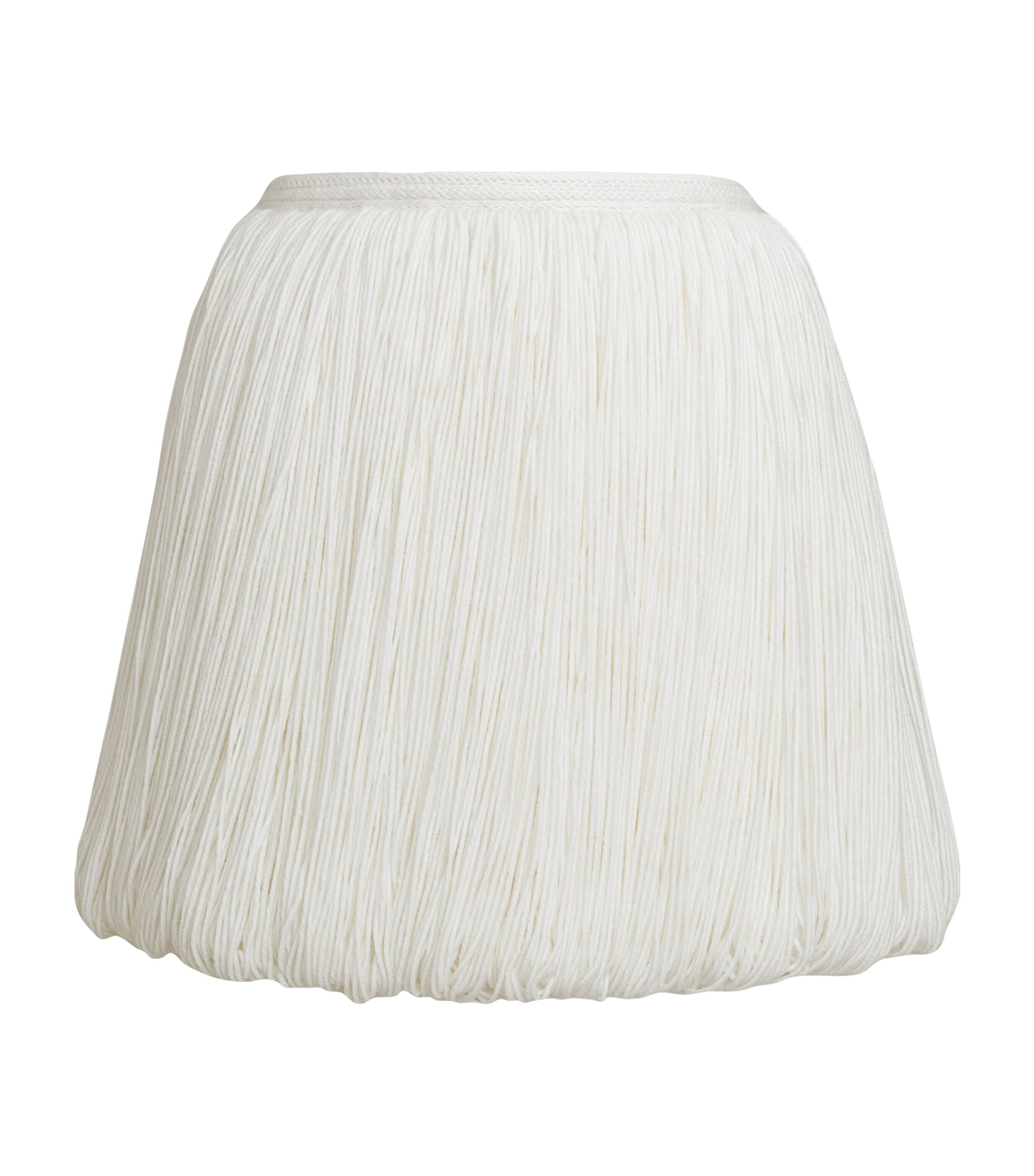 Alaïa Belted Fringed Wool-blend Mini Skirt In White
