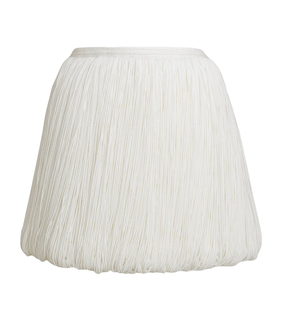 Alaïa Womens Wool Fringed Mini Skirt Blanc Casse Image 1
