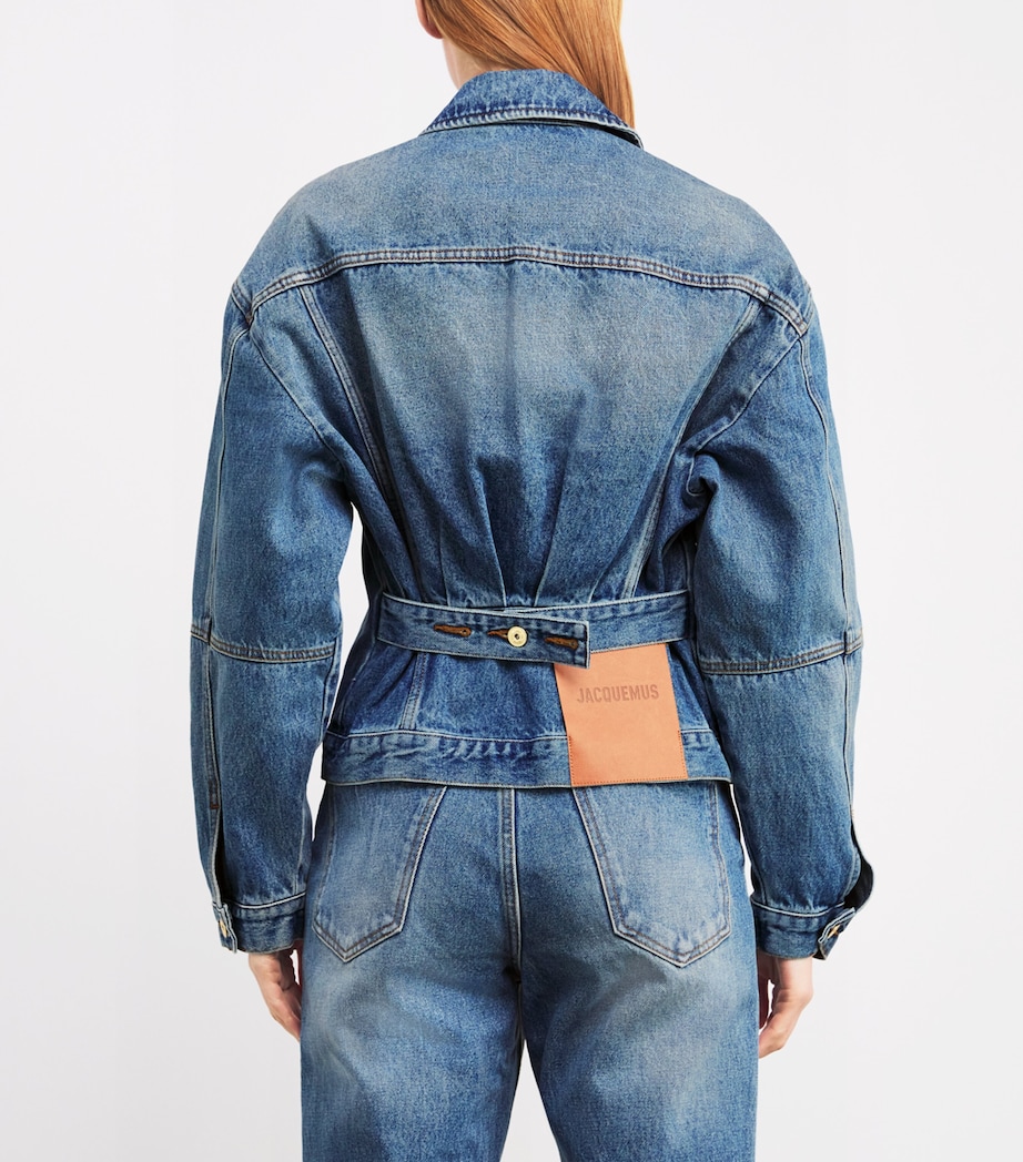 Jacquemus Womens Denim De-Nîmes Jacket Blue/tabac Image 4