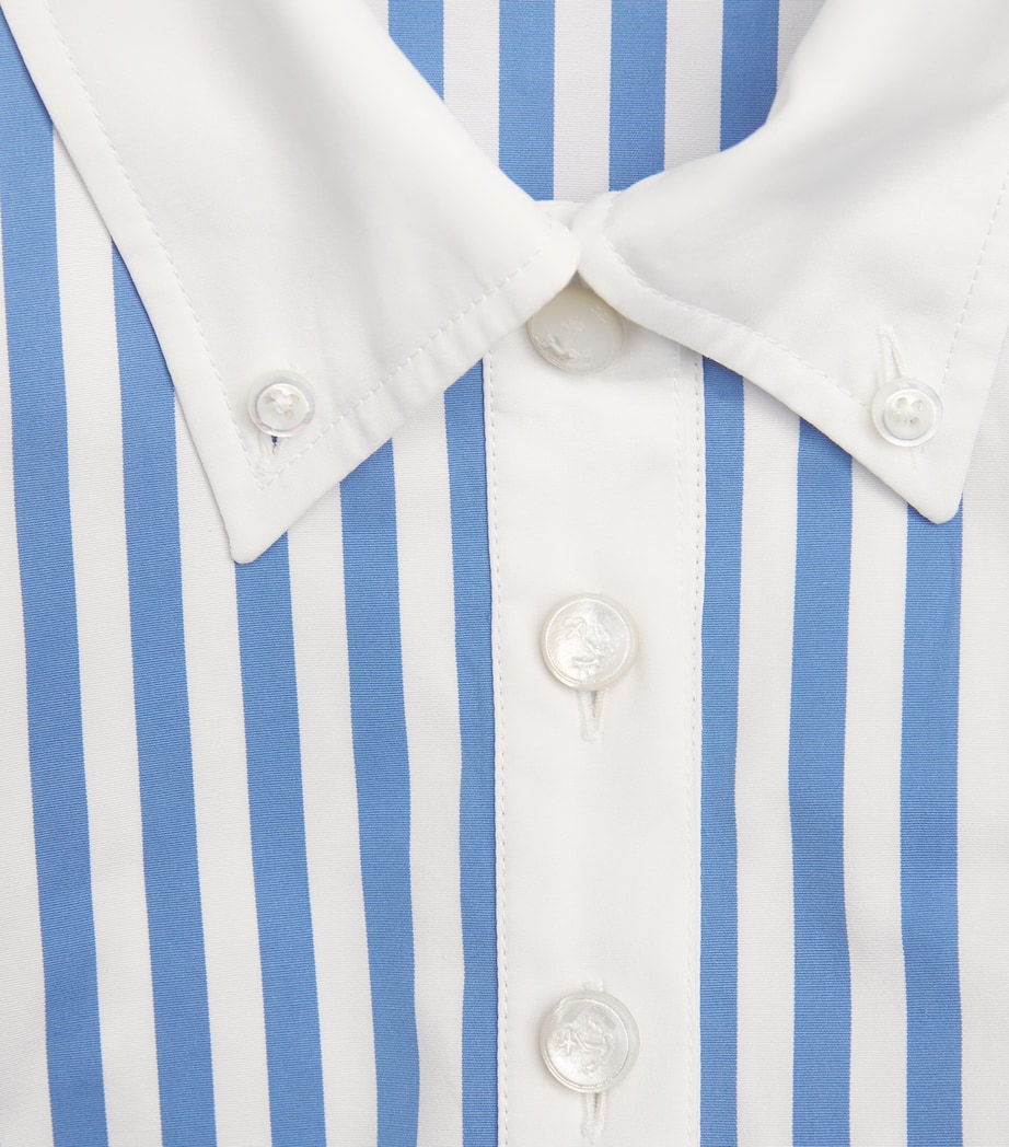 Cotton Stripe Halter Dress MEDIUM BLUE Image 2