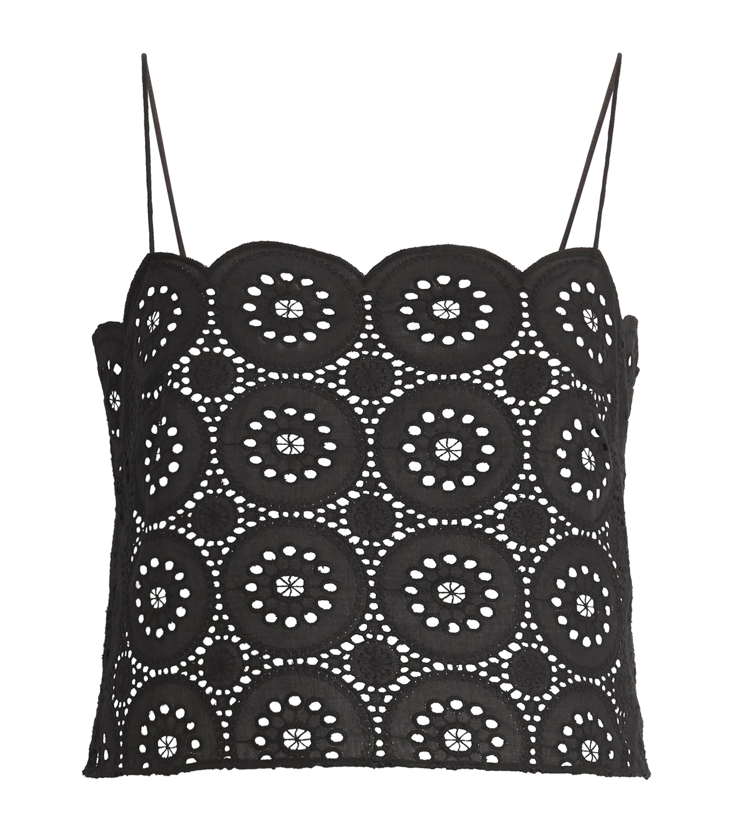 Matteau Broderie Anglasie Crop Camisole Top In Black