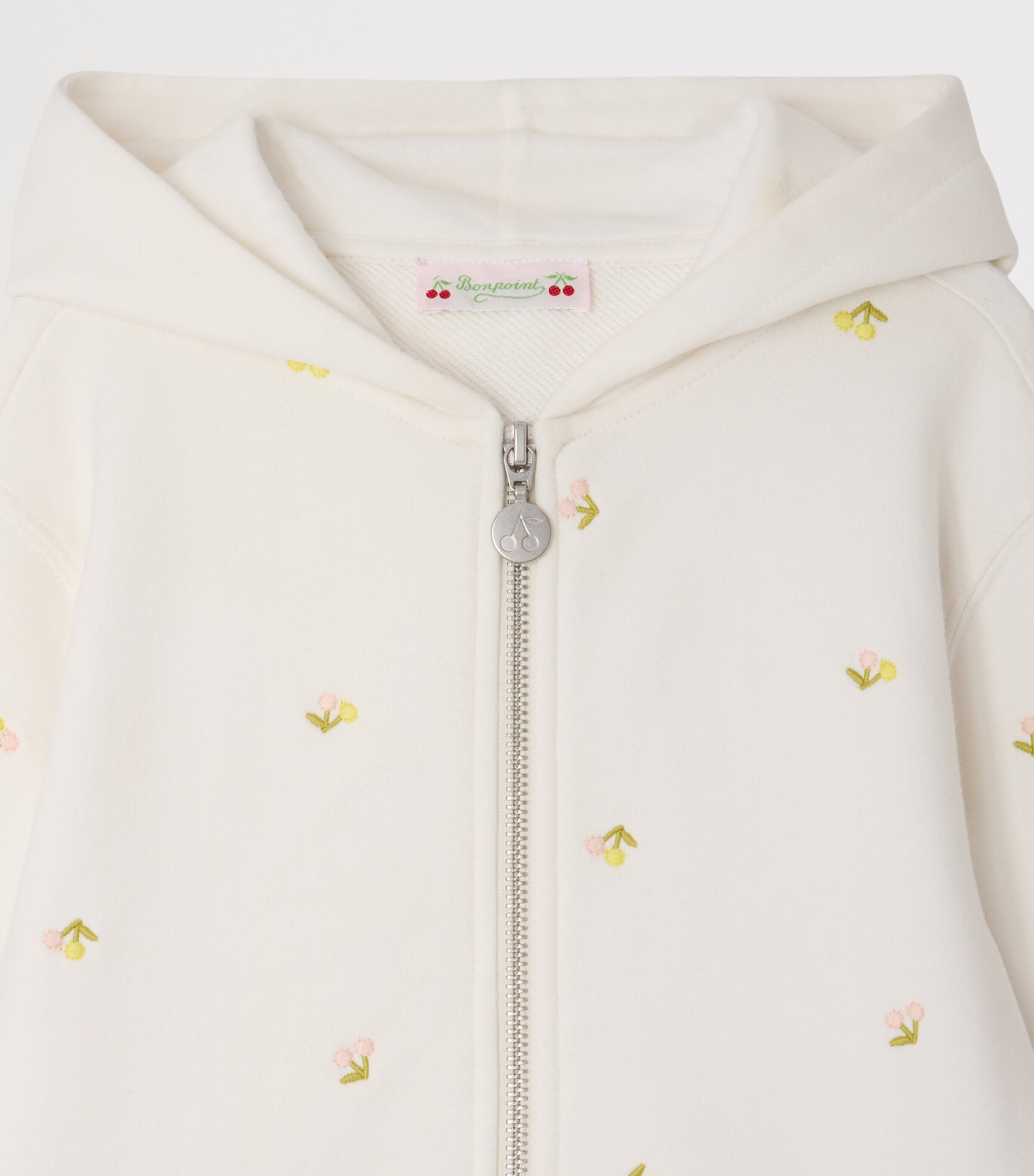 Cotton Cherry Zip-Up Hoodie (10-14 Years) IM ECRU Image 3