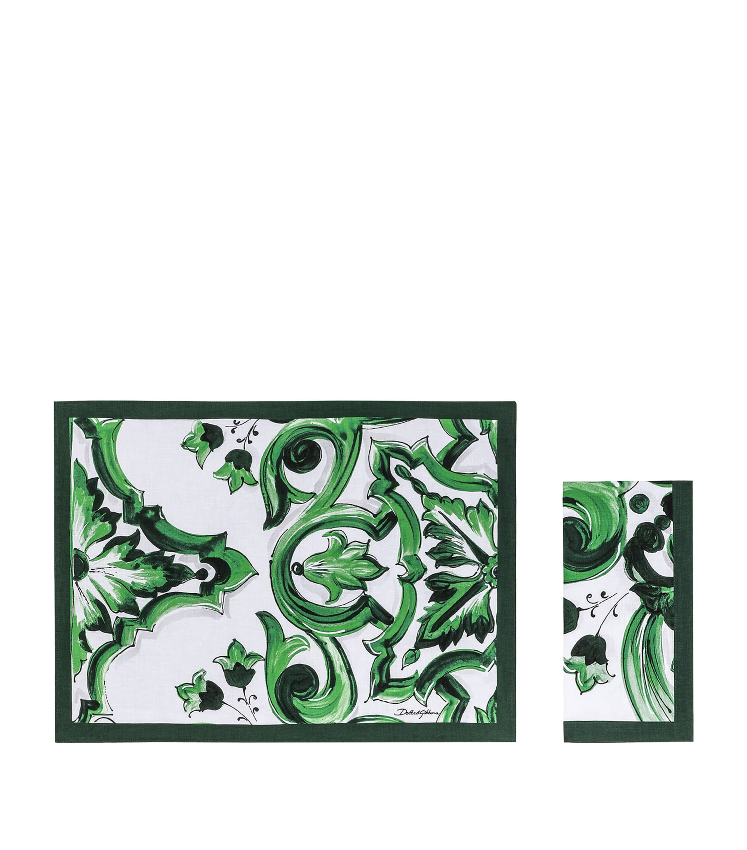 Dolce & Gabbana Casa Linen Majolica Placemat and Napkin Set | Kitchenware | Kitchen Linens | Tea Towels | Designers | Dolce & Gabbana