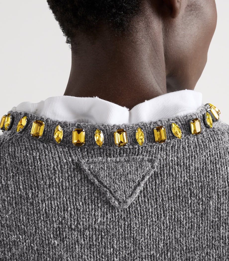 Wool-Cashmere Embellished Sweater F0031 Image 6