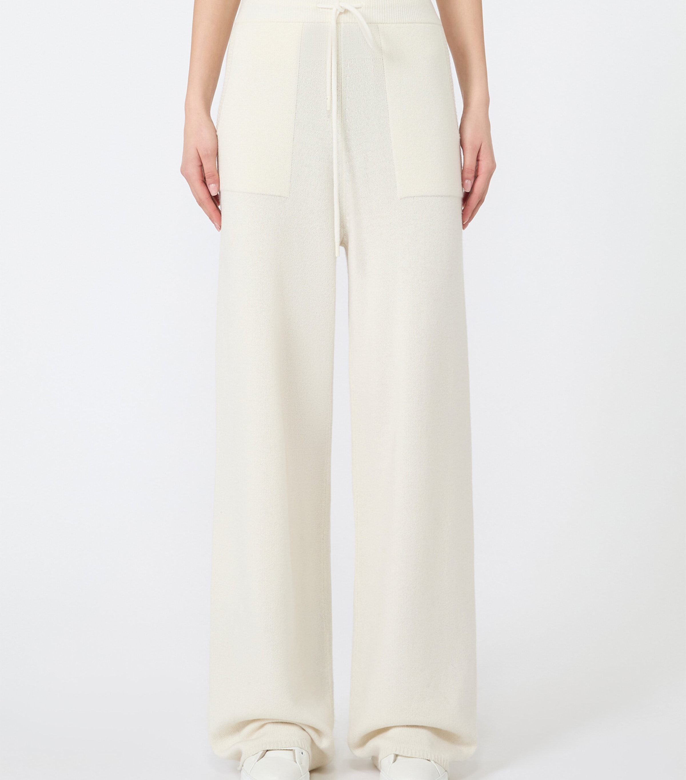 Max Mara Womens Cashmere Drawstring Trousers White Image 3