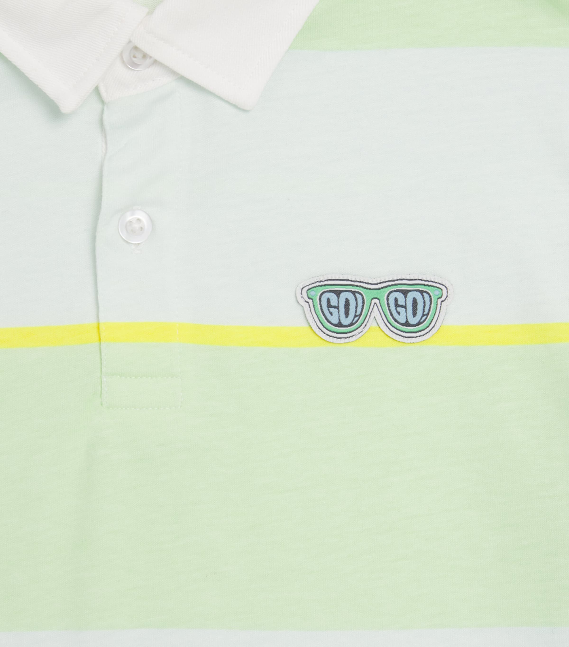 Cotton Stripe Polo Shirt (4-10 Years) 735SEA-GREEN Image 3
