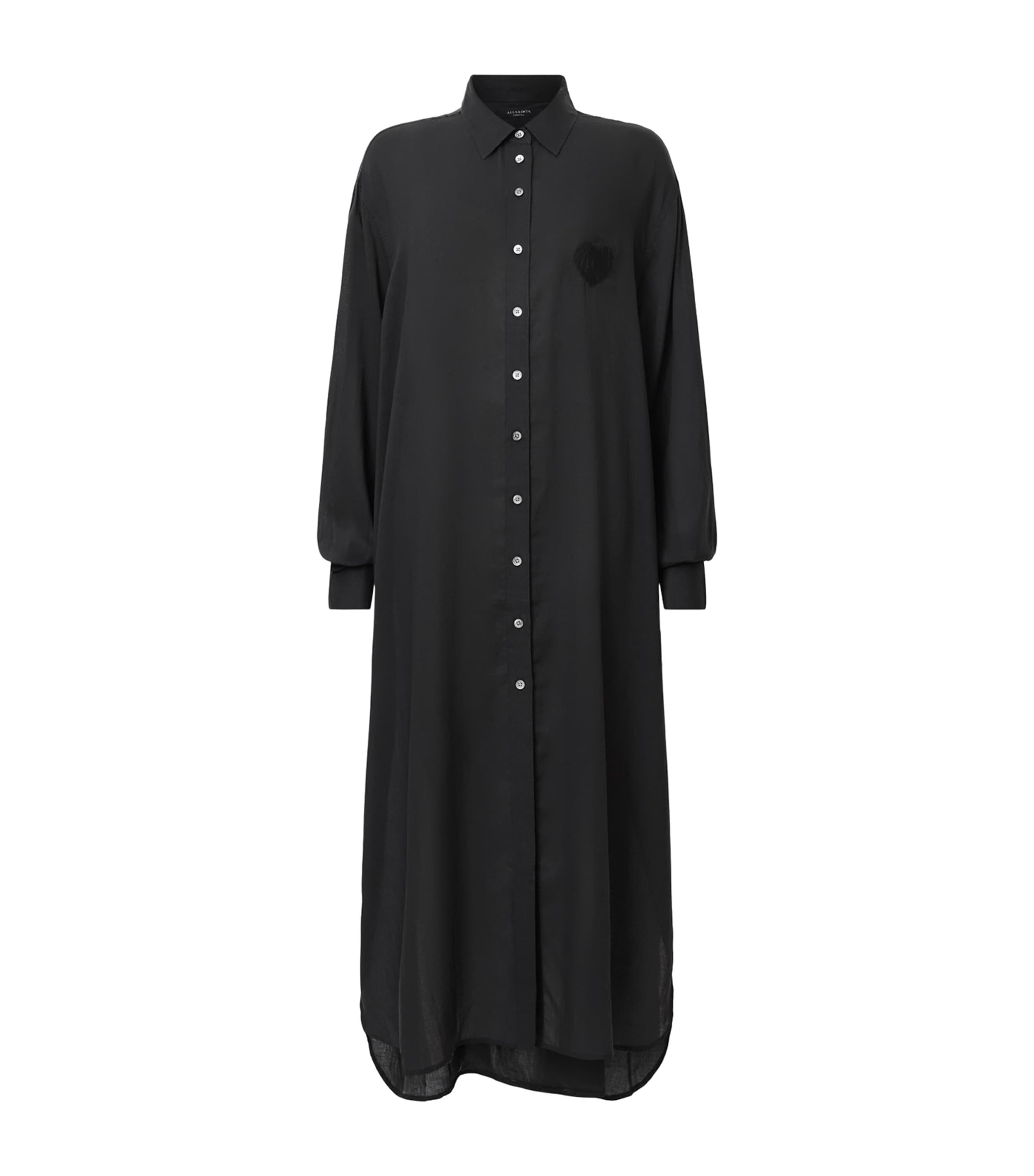 Shop Allsaints Ezra Shirt Dress In Black
