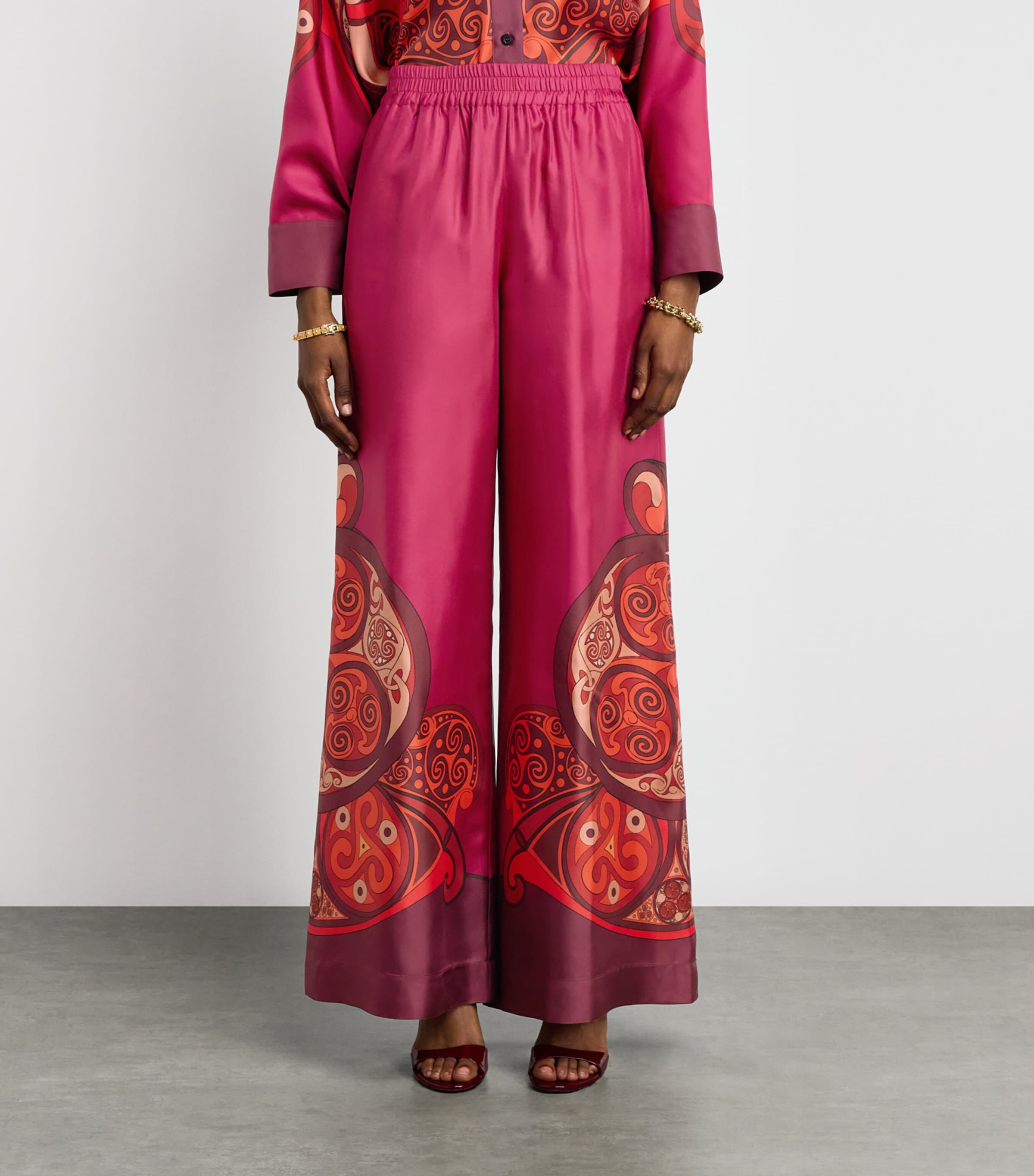 La Doublej Womens Silk Palazzo Placée Wide-Leg Trousers Alchemy Placee Image 4