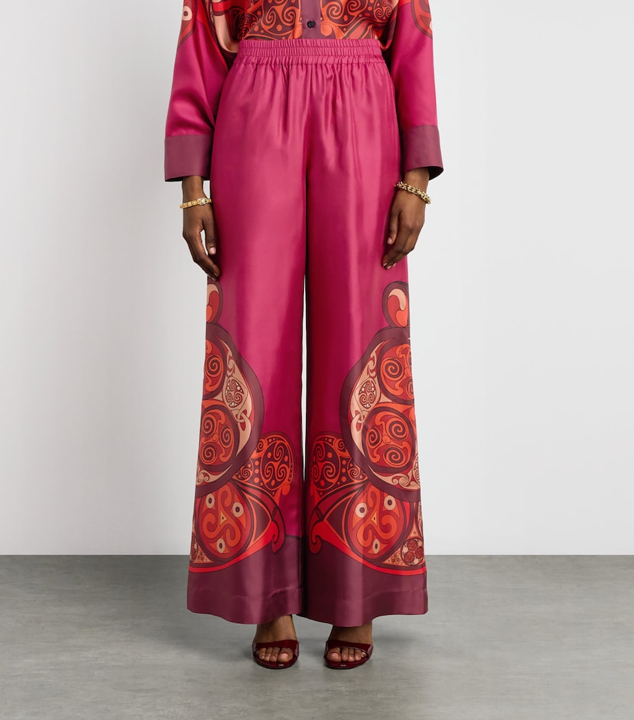 La Doublej Womens Silk Palazzo Placée Wide-Leg Trousers Alchemy Placee Image 4