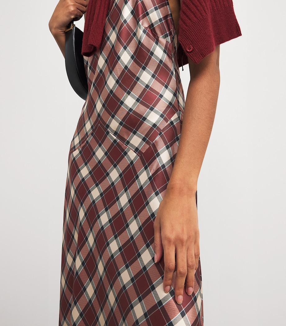 Silk Plaid Maxime Maxi Dress NORFOLK PLAID Image 4