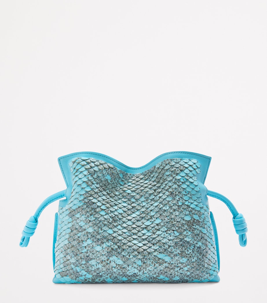 Mini Snakeskin Scales Flamenco Clutch SKY BLUE Image 3