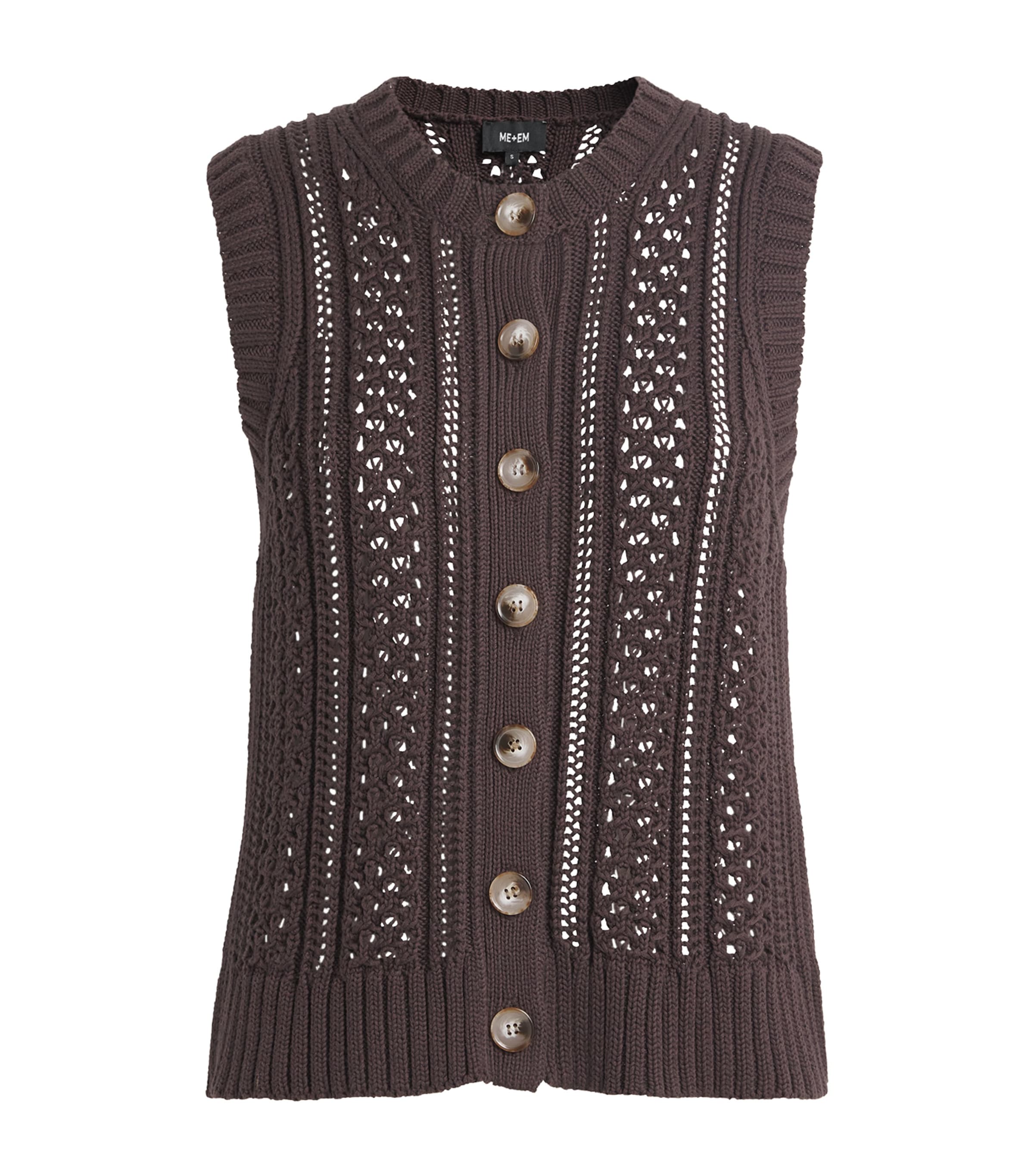 Me+em Cotton Open-stitch Vest