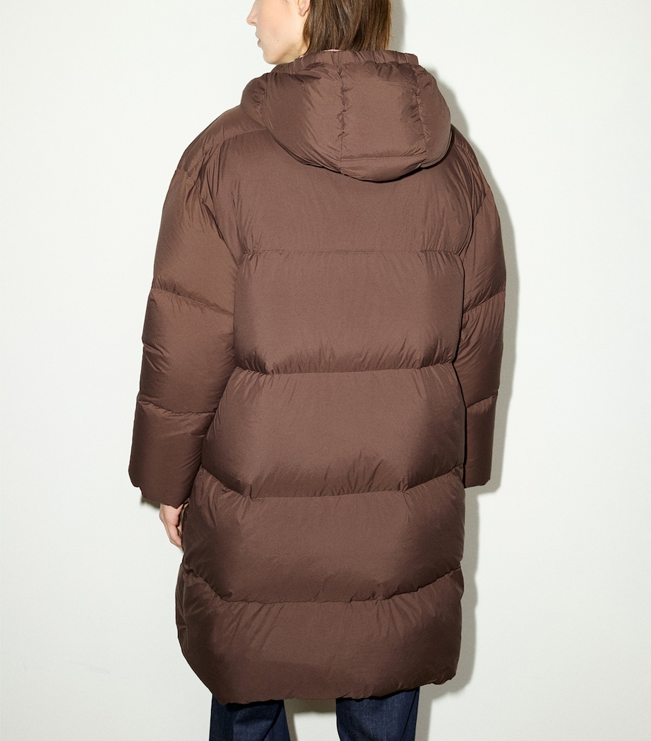 MAX&Co. Womens Hooded Puffer Jacket Dark Brown Image 3