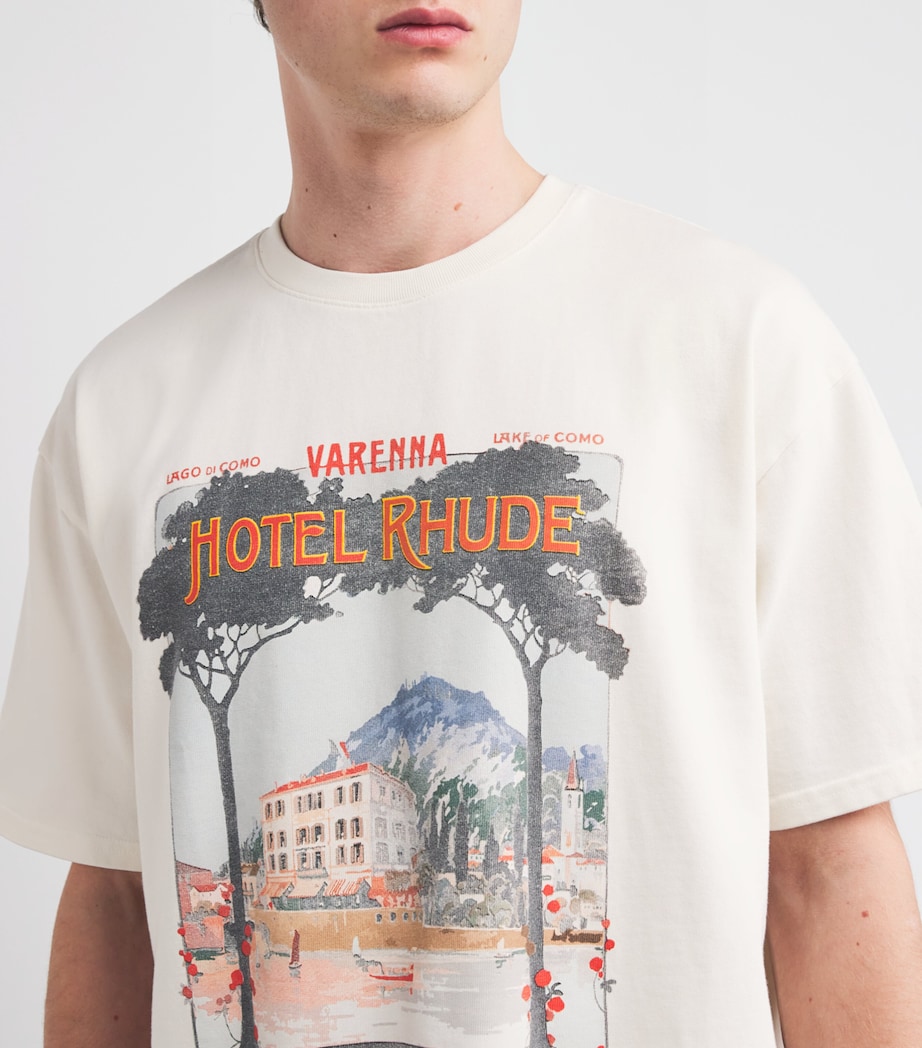 x Harrods Cotton Hotel Rhude T-Shirt VTG WHITE 0241 Image 6