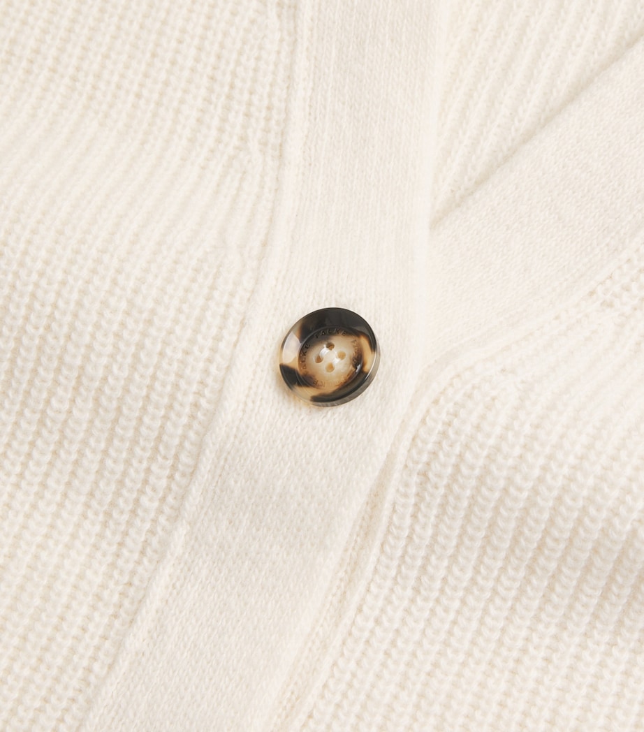 Virgin Wool-Blend Longline Cardigan 2040 OFF WHITE Image 5