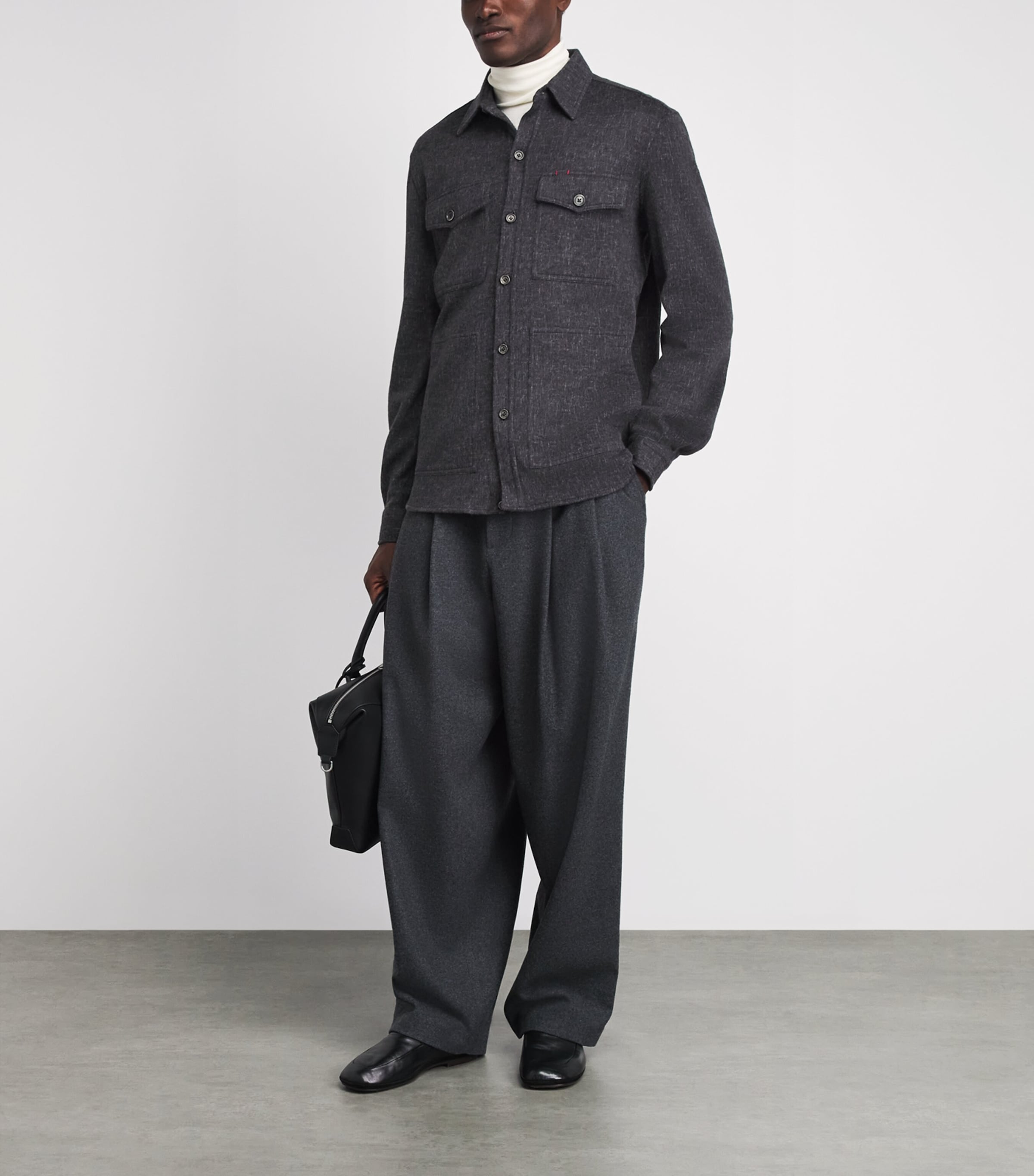 Isaia Mens Wool Overshirt Image 2