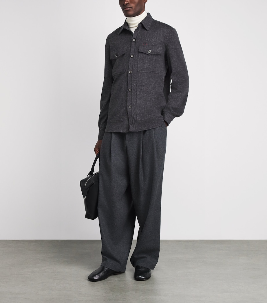 Isaia Mens Wool Overshirt Image 2