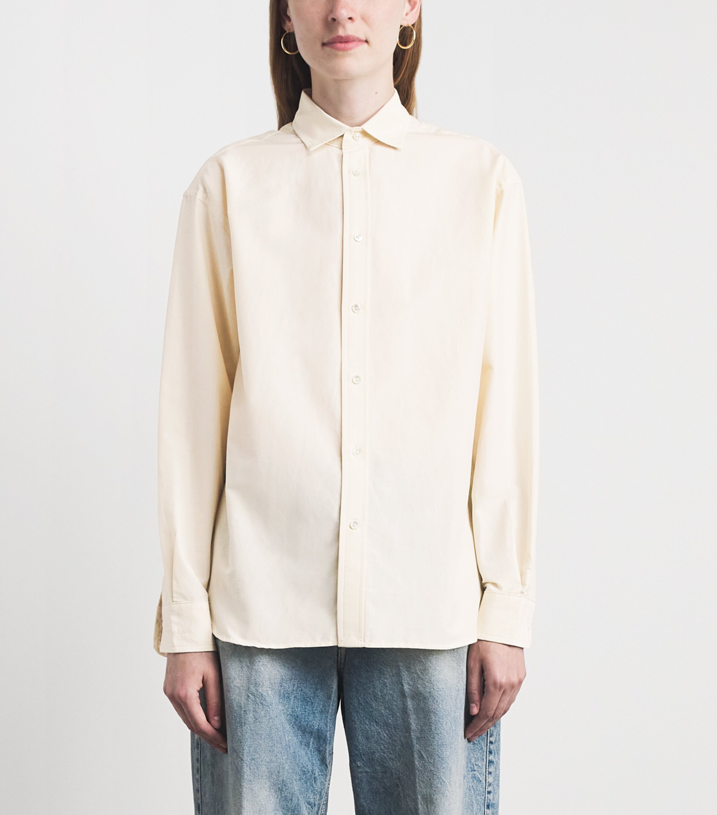 Polo Ralph Lauren Womens Cotton-Silk Relaxed-Fit Shirt Full Cream Image 4