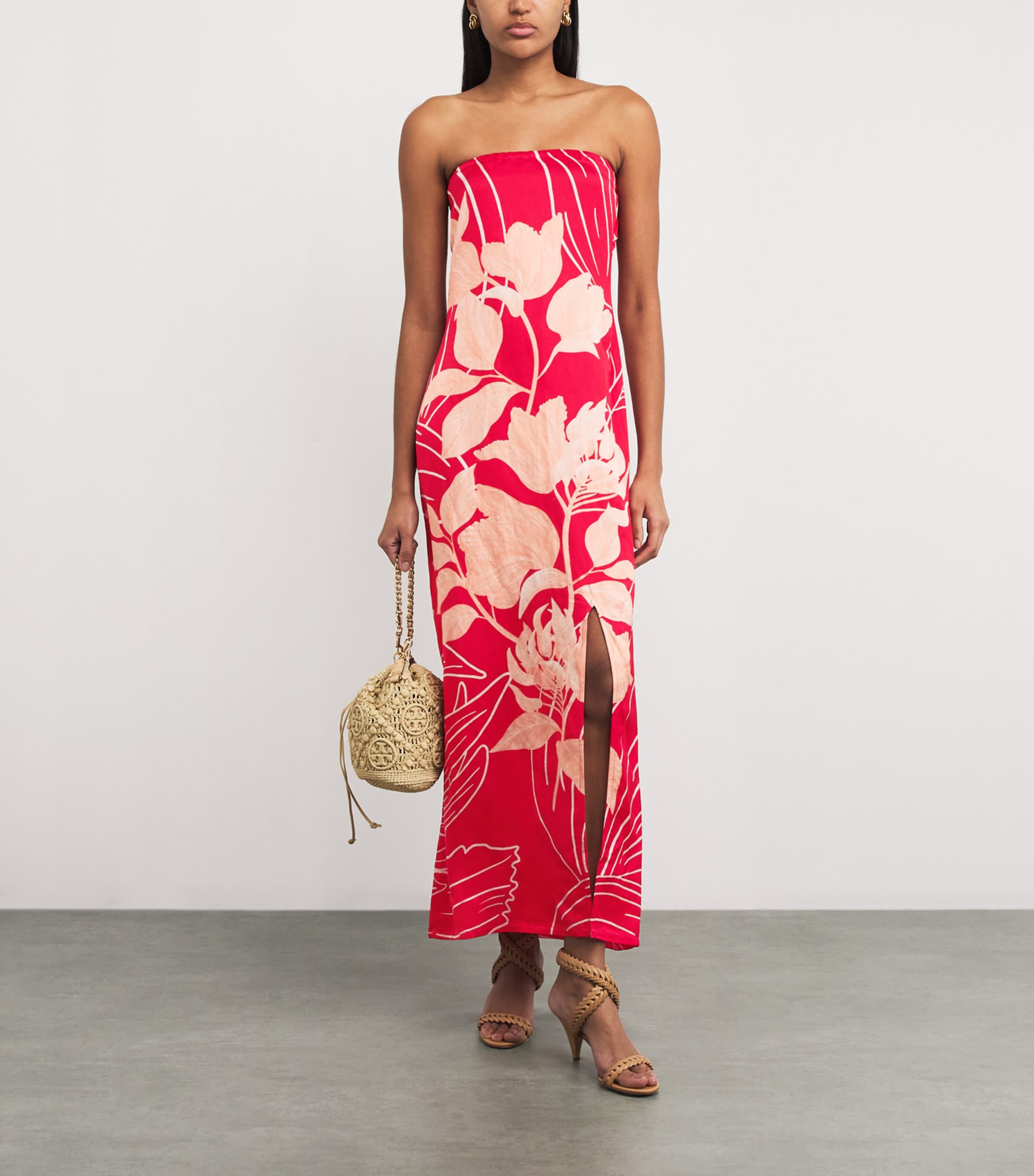 Strapless Tulip Maxi Dress BLUSH/RED Image 2