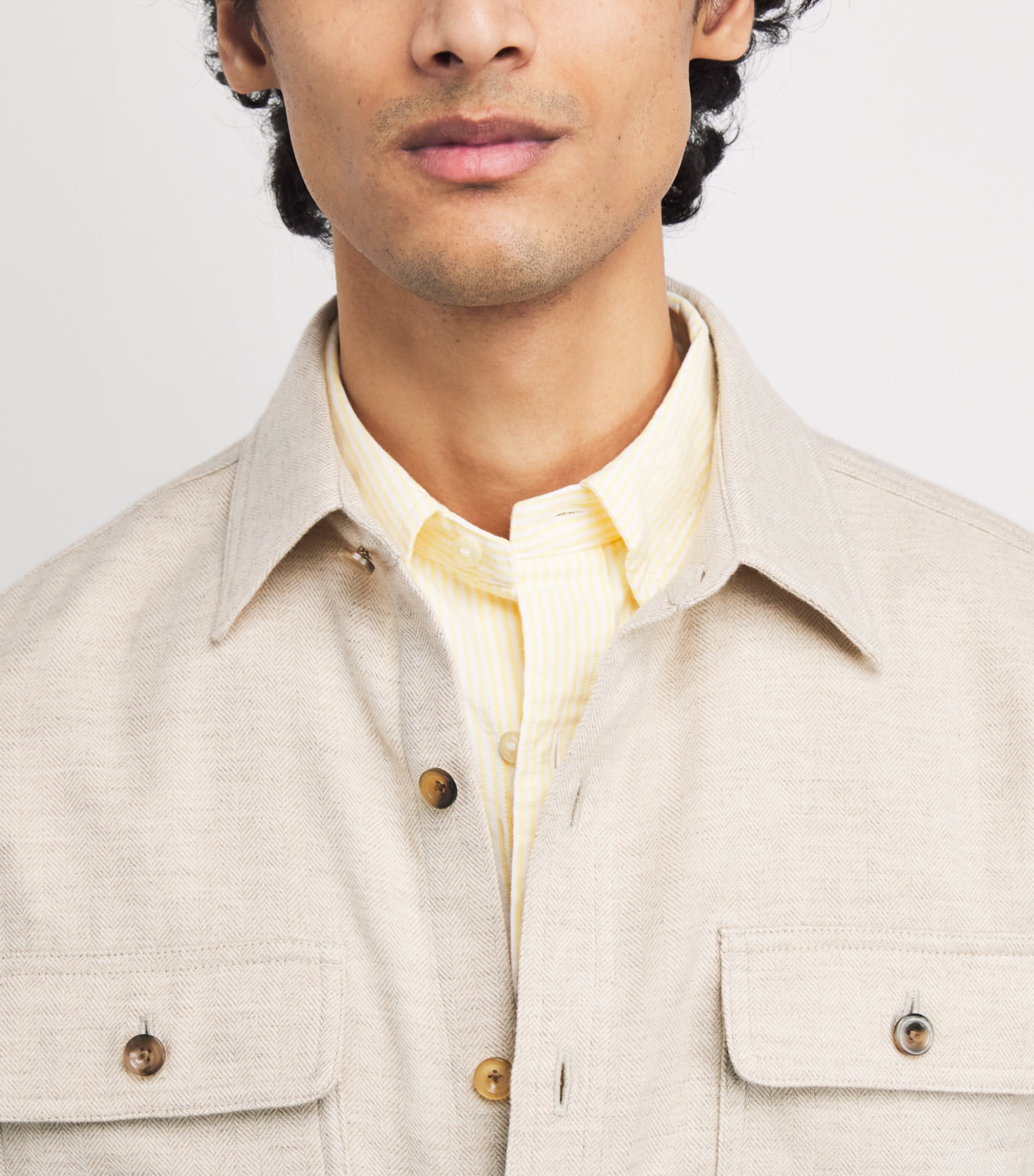 Cotton-Cashmere Twin-Pocket Overshirt BEIGE Image 6