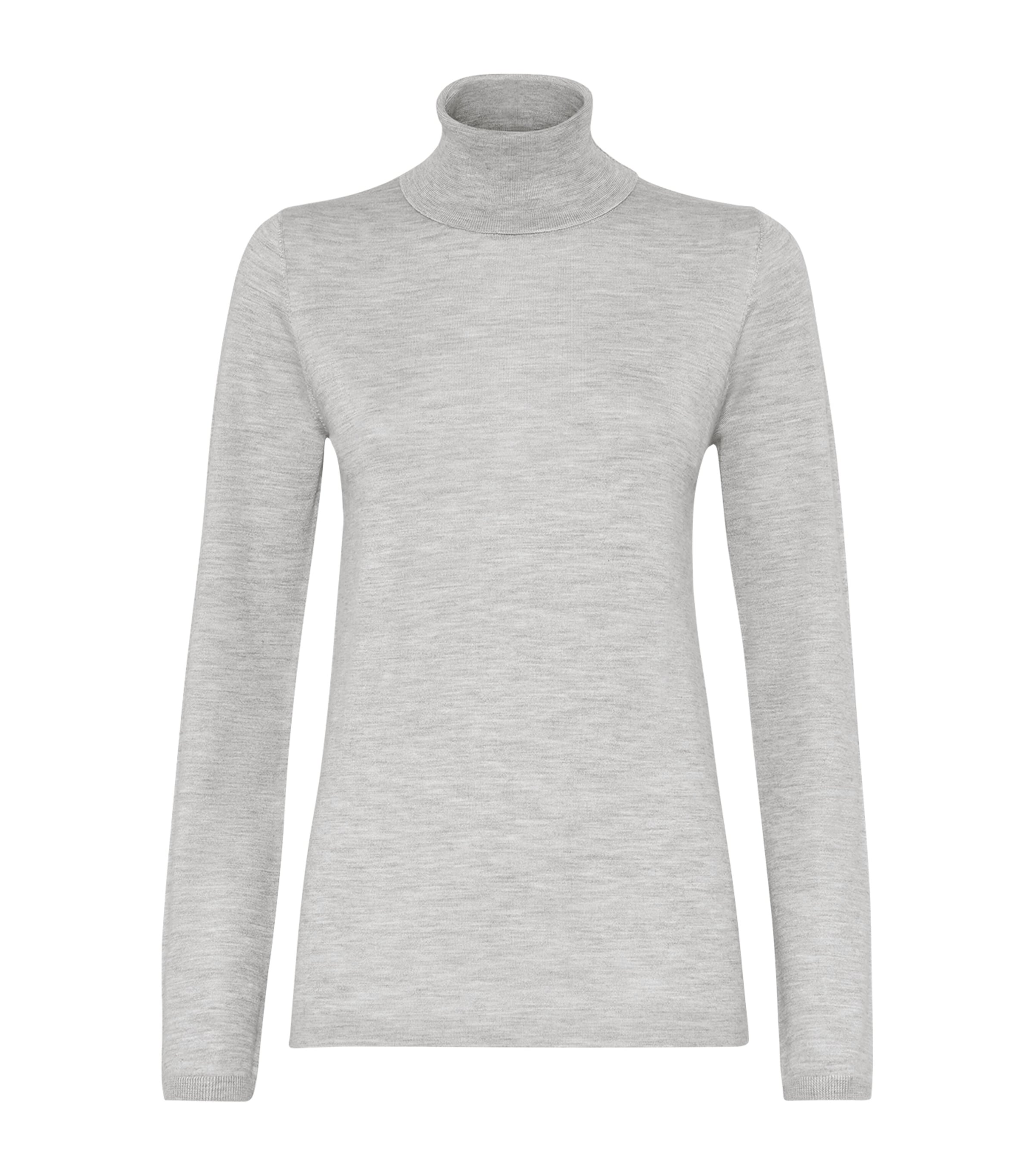 Brunello Cucinelli Cashmere-silk Rollneck Sweater In Gray