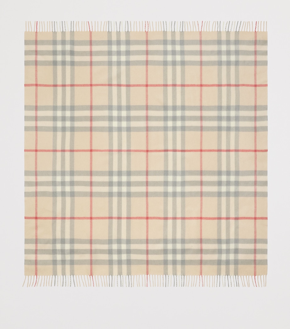 Burberry Kids Wool Check Blanket (90cm x 90cm) Pale Stone Ip Check Image 2