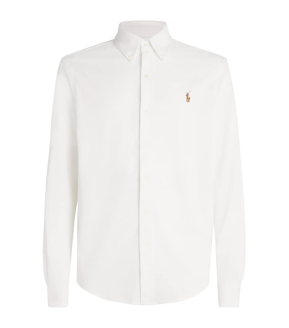 Cotton Mesh Oxford Shirt WHITE Image 1