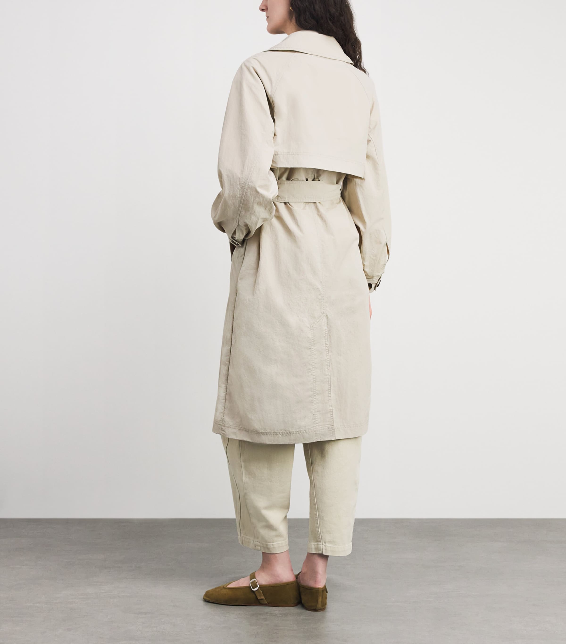 Barbour Womens Showerproof Layla Trench Coat Mist/dress Navy Tart Image 6