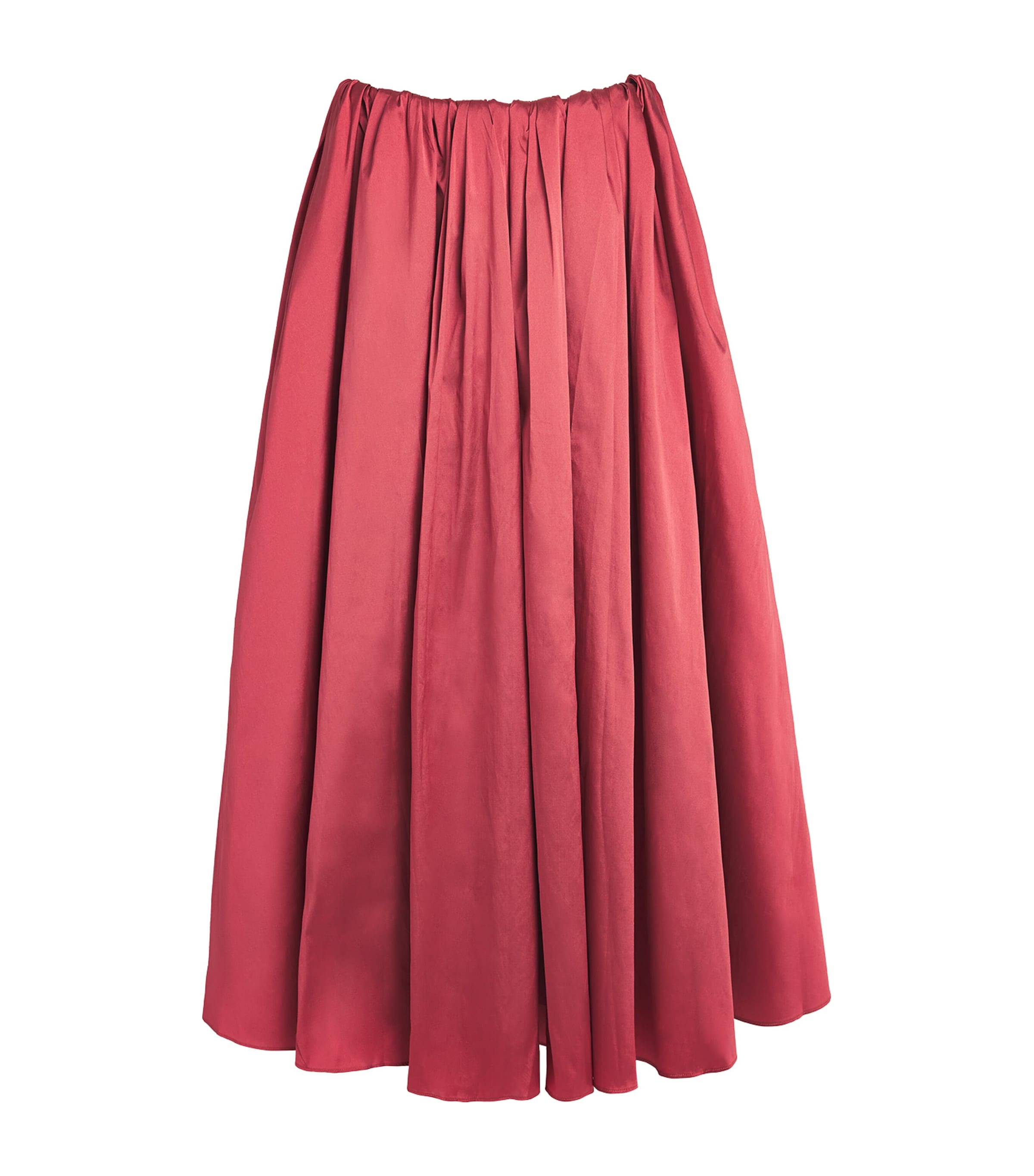 Abadia Womens Elodie Pleated Midi Skirt Red Image 1
