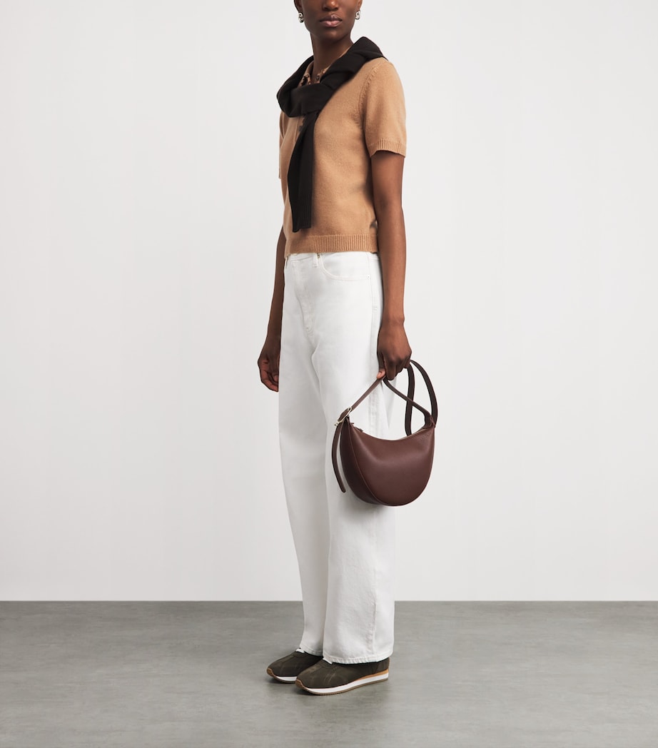 FRAME Womens Wool-Cashmere Polo Sweater Caml Camel Image 2