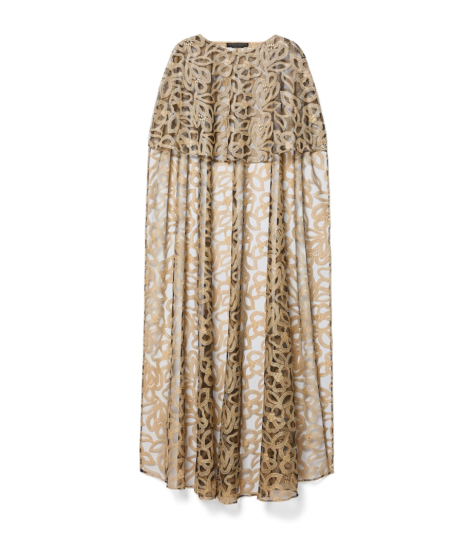 Marina Rinaldi Womens Tulle Embroidered Cape Black Image 1