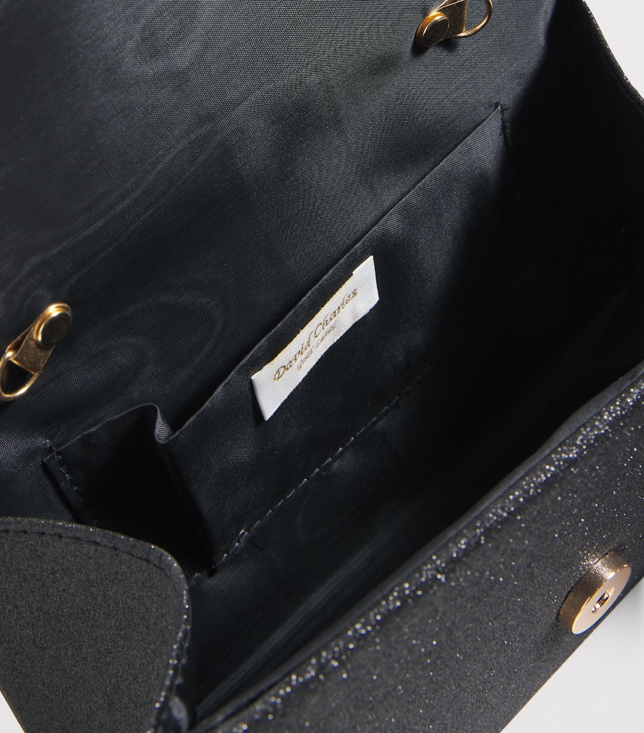 Glitter Diamanté Bow Handbag FBLACK/SILVER Image 3