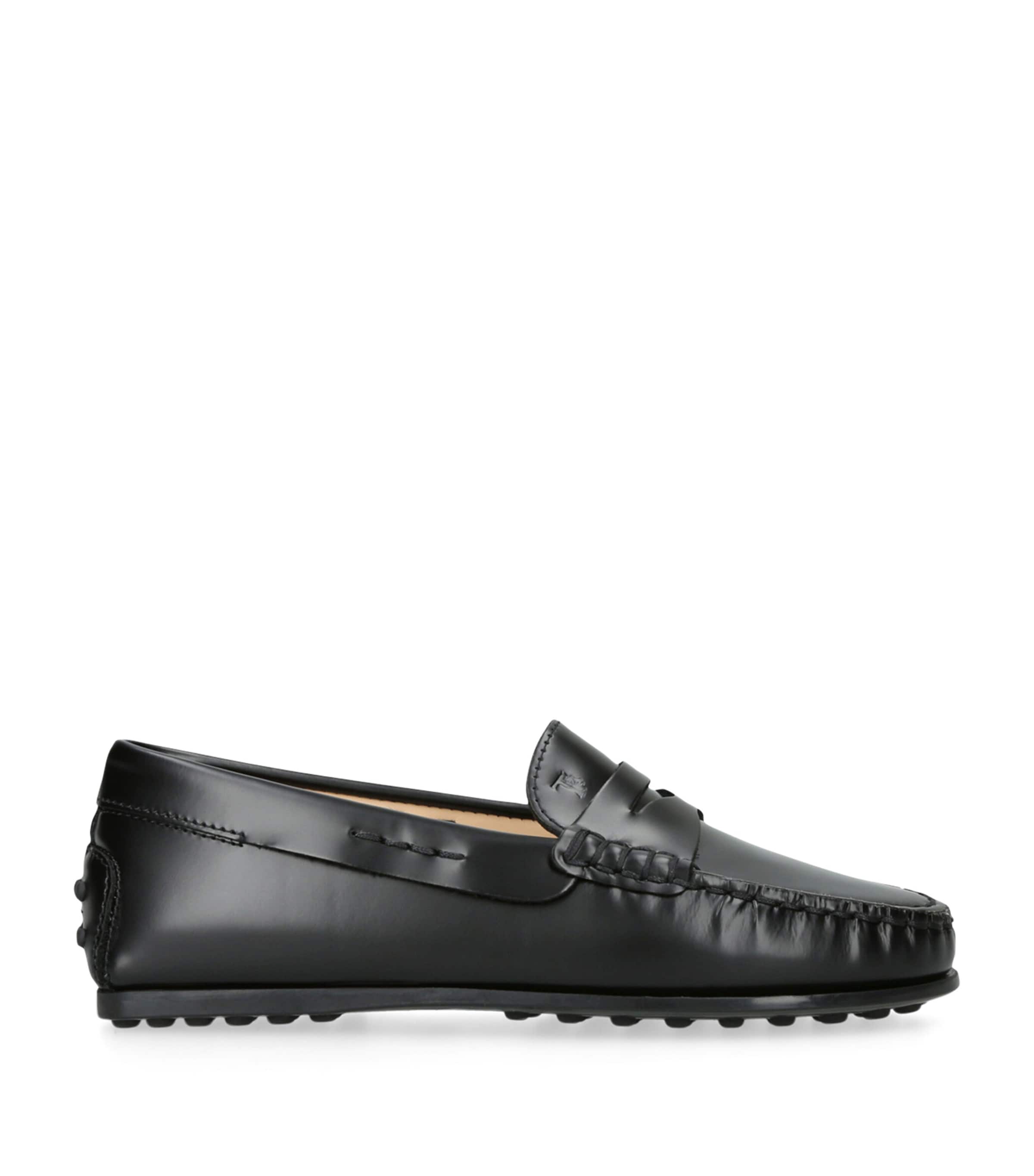 Tod's Leather Nuovo City Driving Shoes In Black