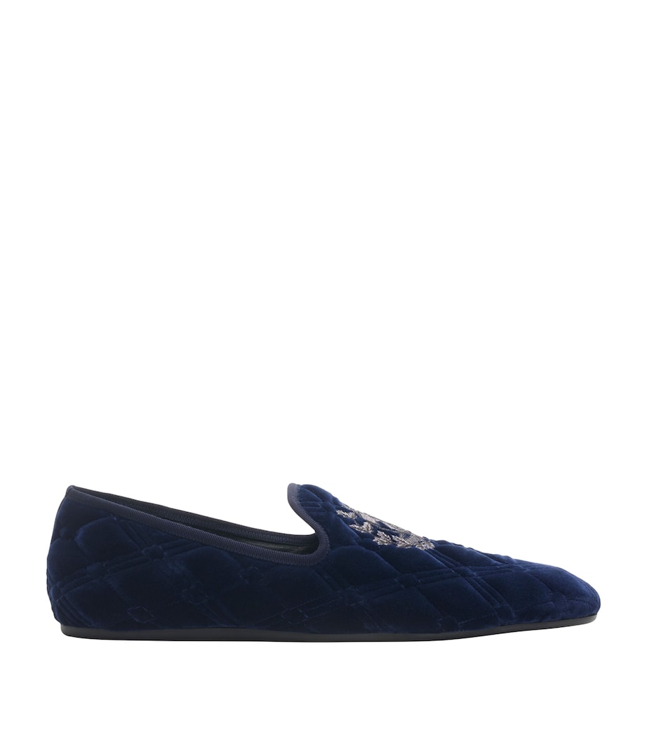 Velvet Quilted Estate Slippers SILHOUETTE BLUE Image 1