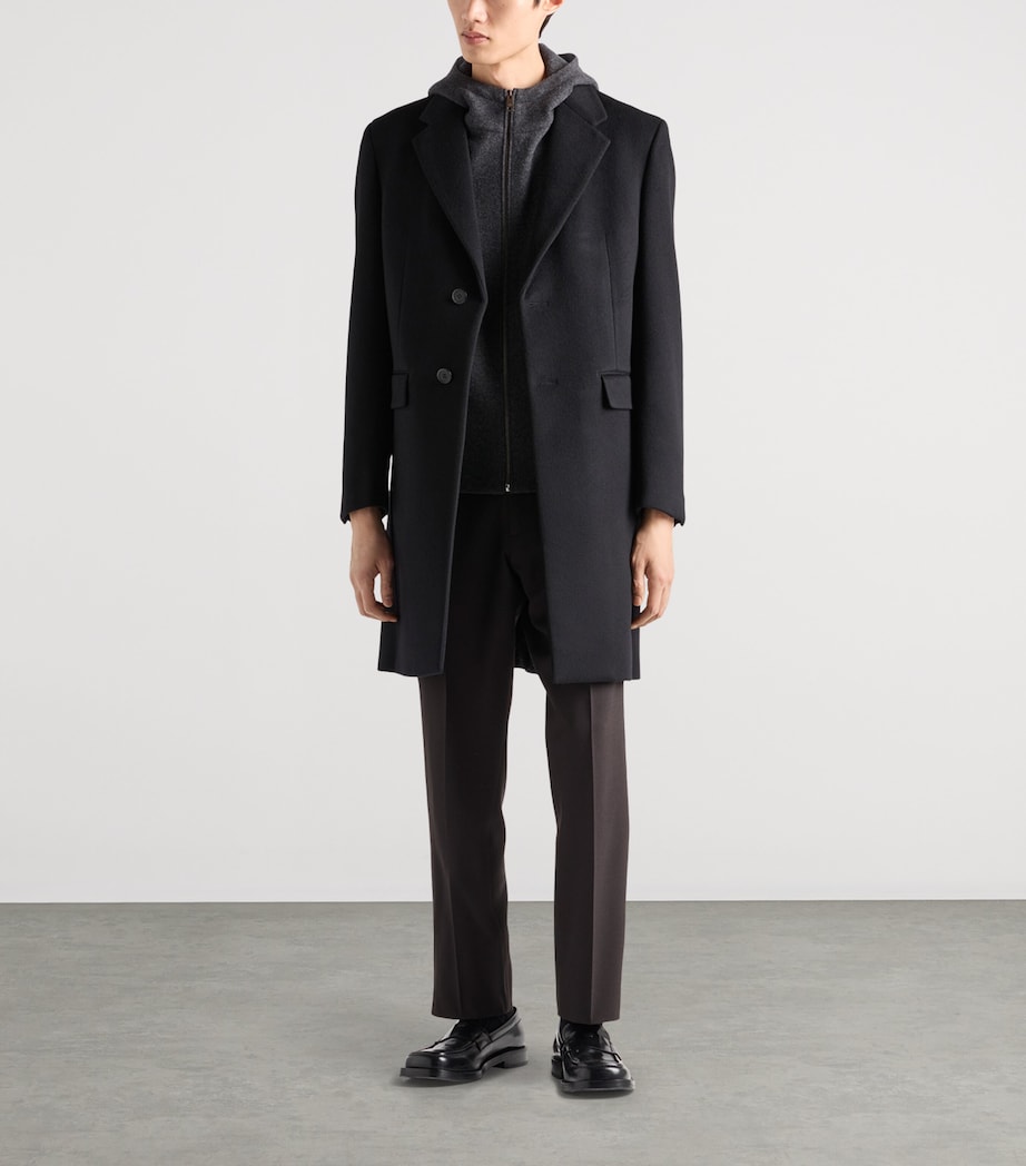 Wool-Cashmere Hooded Gilet F0AGF Image 2