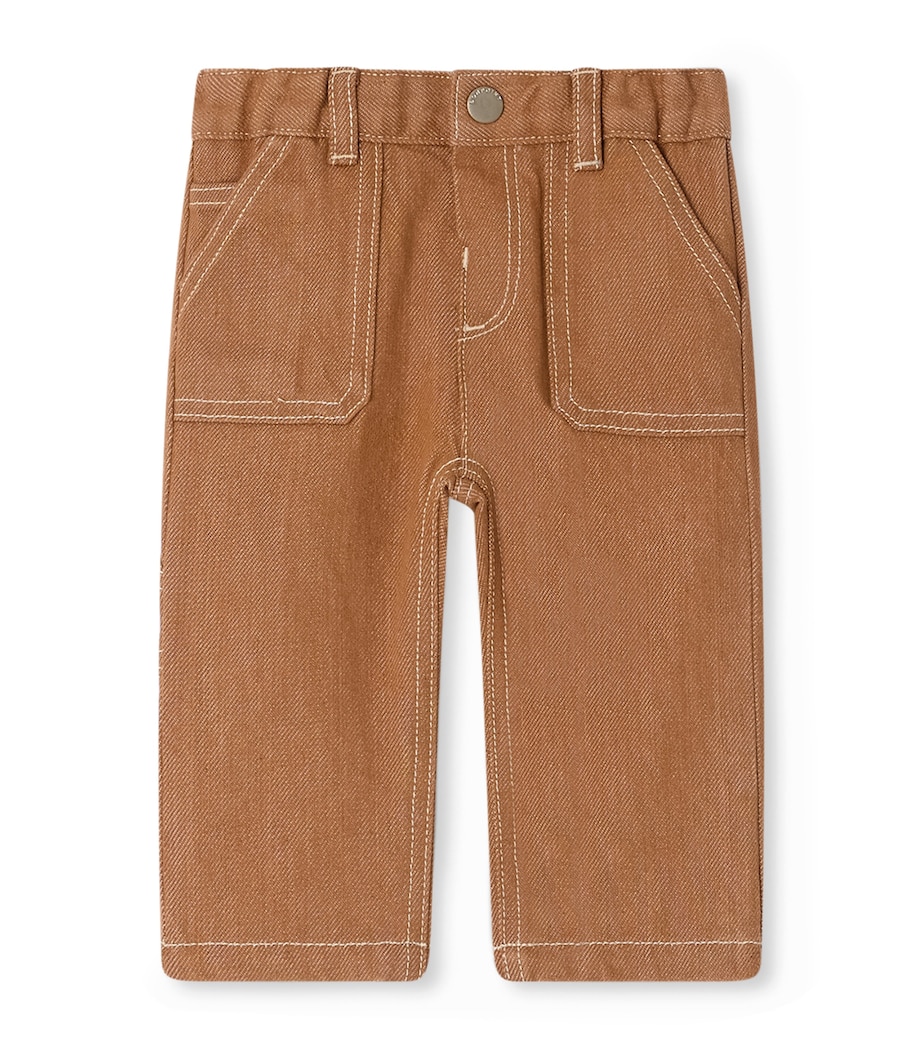 Bonpoint Logo Jeans (6-18 Months) Praline Image 1