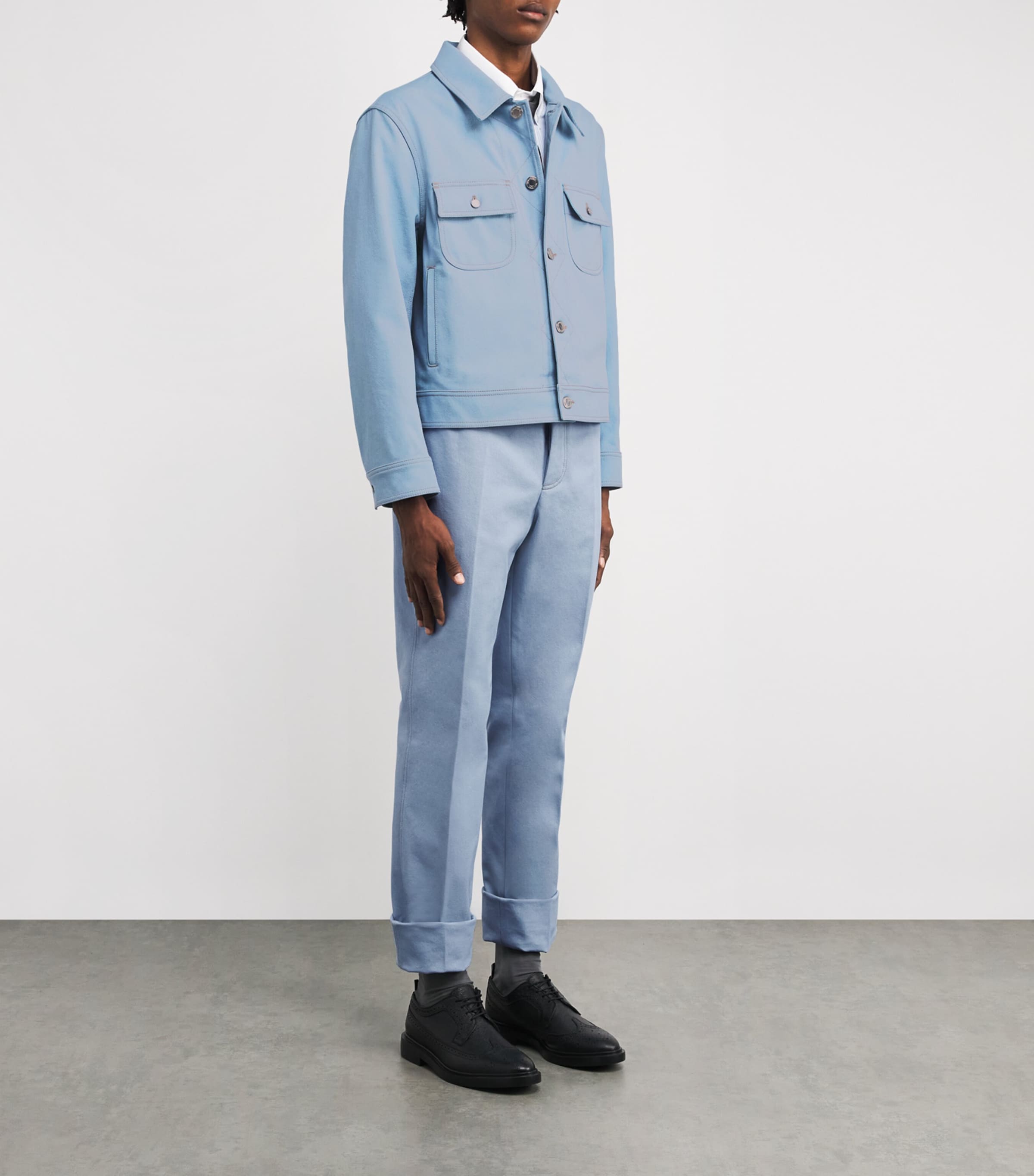 Denim Backstrap Utility Jacket LIGHT BLUE Image 2