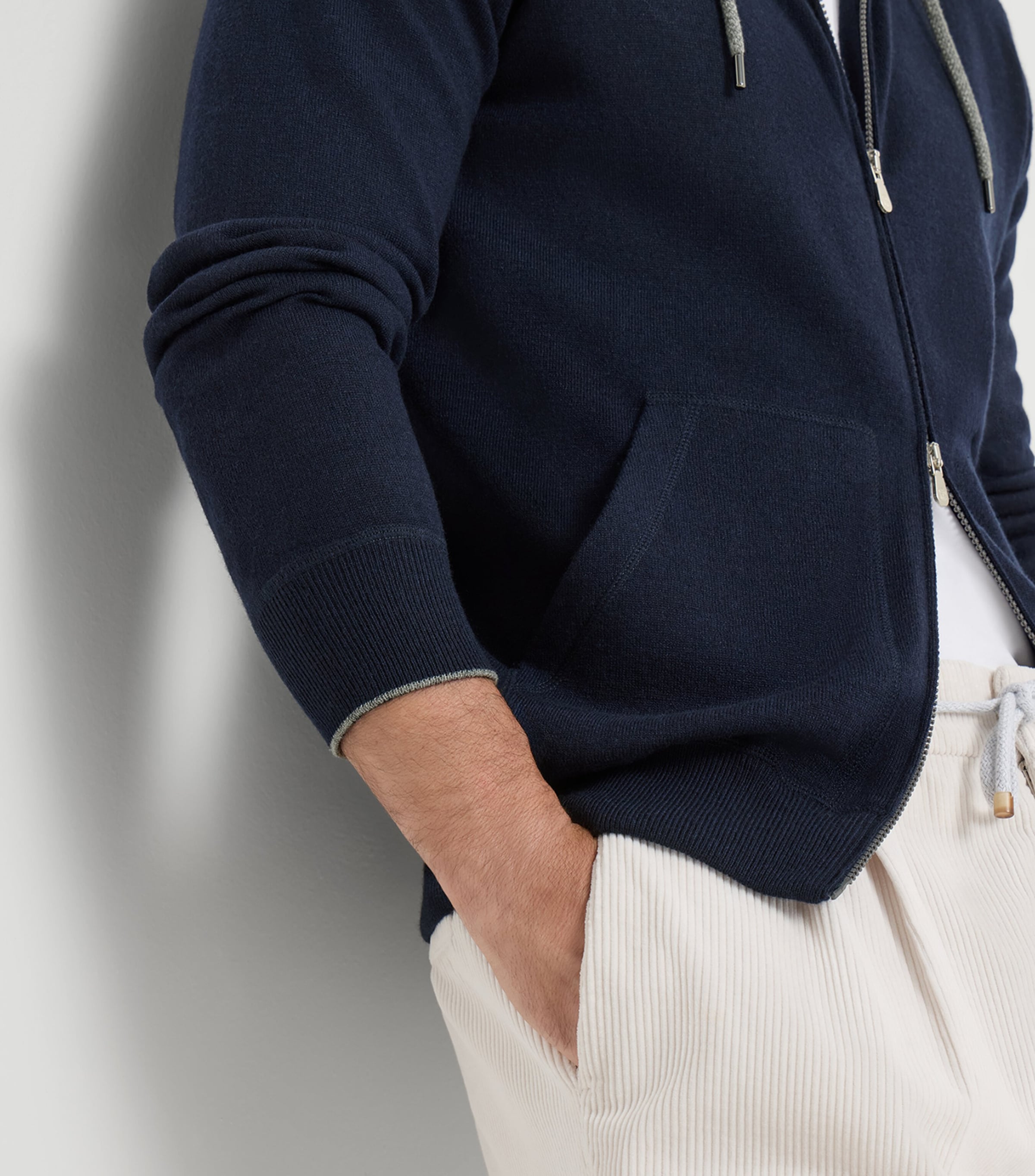 Brunello Cucinelli Mens Cashmere Hooded Cardigan Image 6