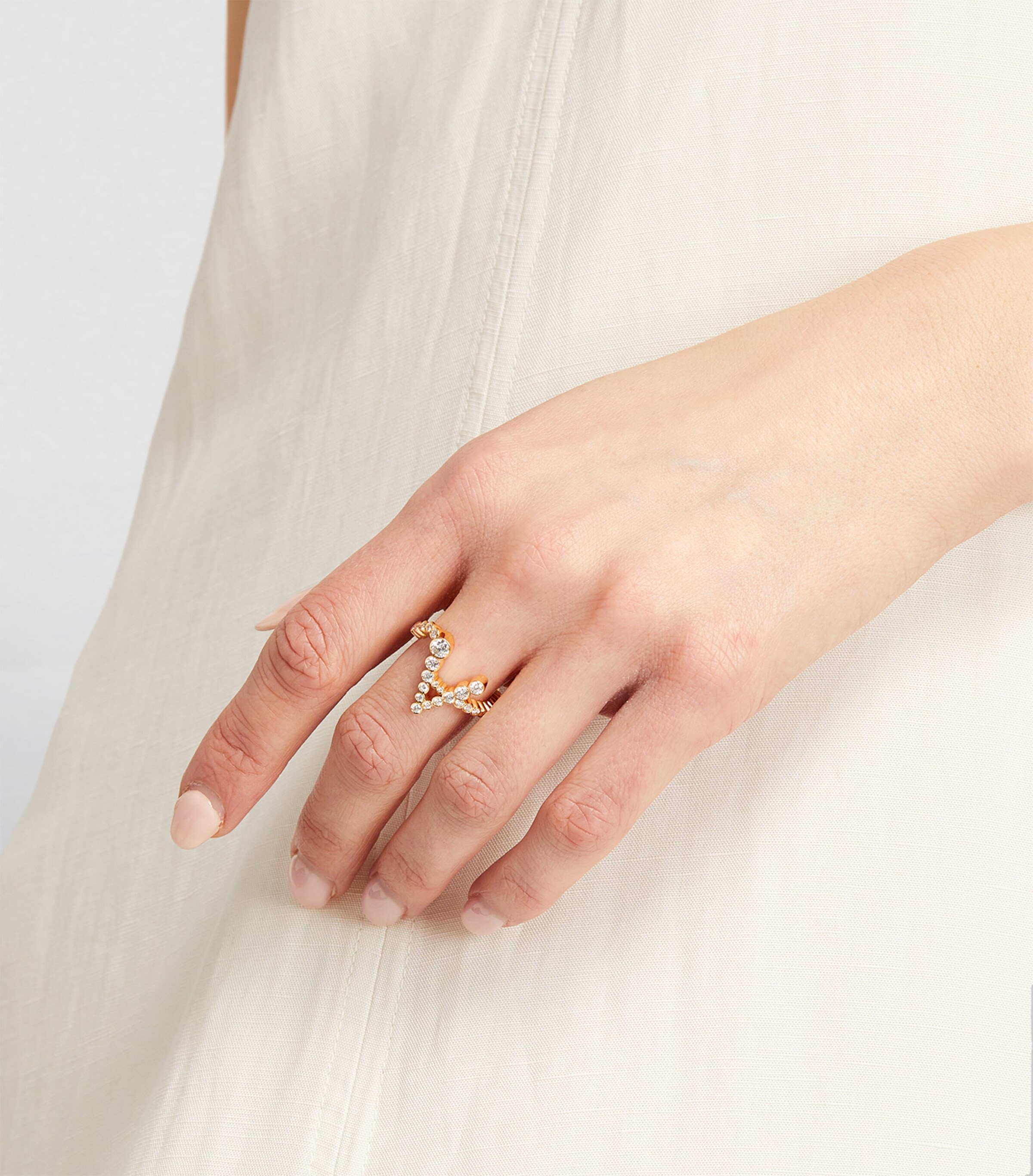 Sophie Bille Brahe Yellow Gold and Diamond Ensemble 'A' Ring Yellow Gold Image 5